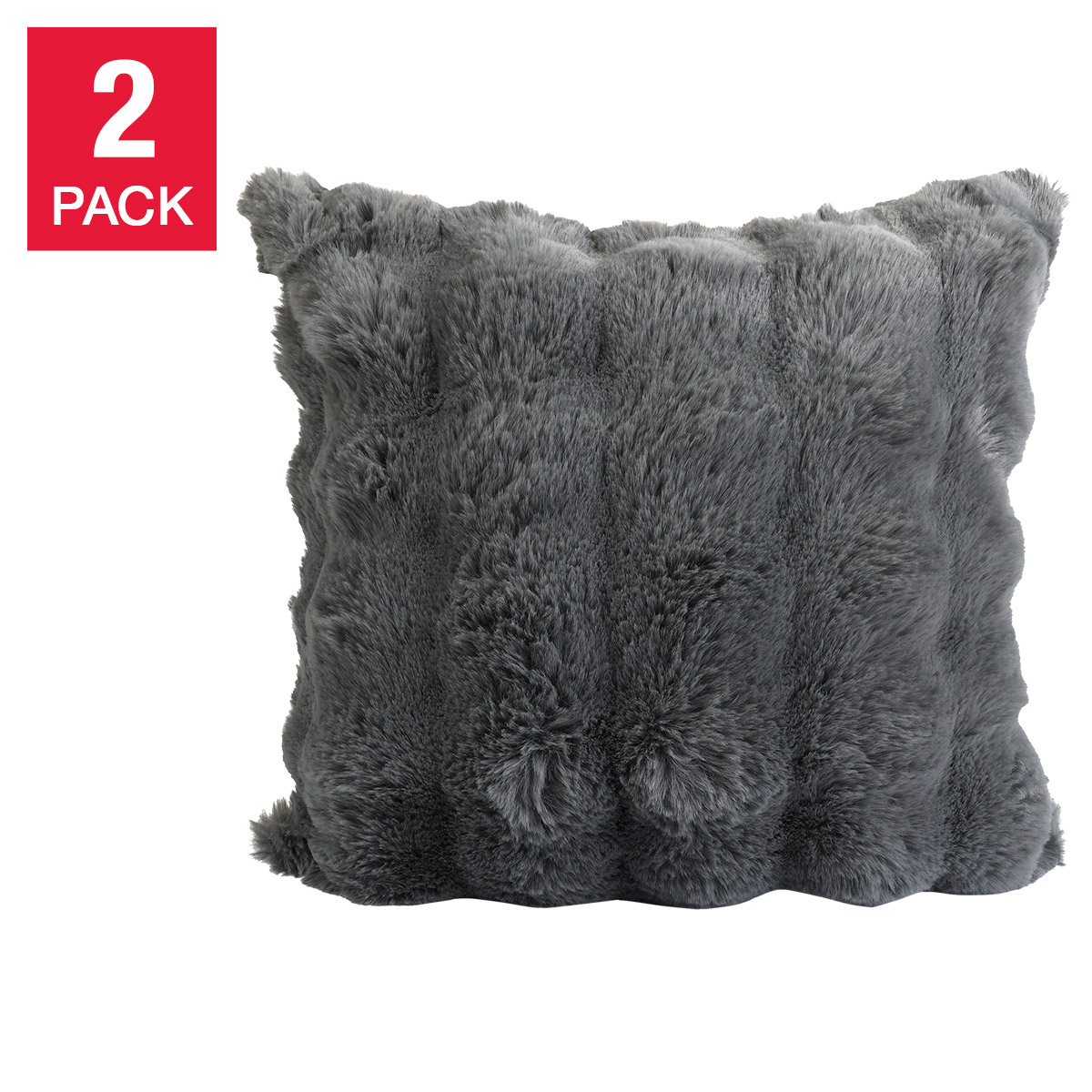 Oasis Home by Nemcor Luxe Faux Fur Decorative Pillow, 2-pack