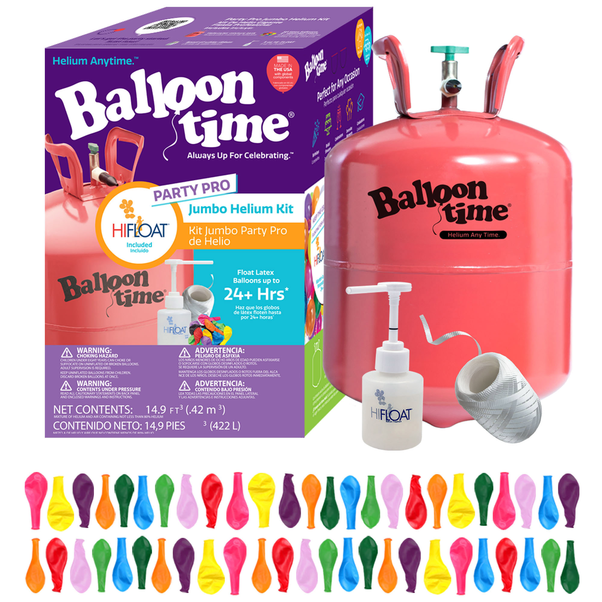 Balloon Time Jumbo Helium Tank Kit with HI-FLOAT | Costco