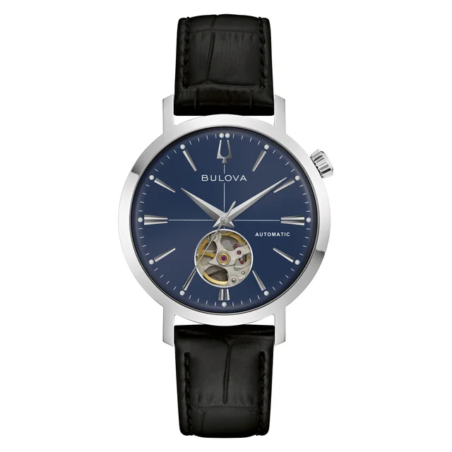 Bulova Aerojet Stainless Steel Blue Dial Men's Automatic Watch, 38mm