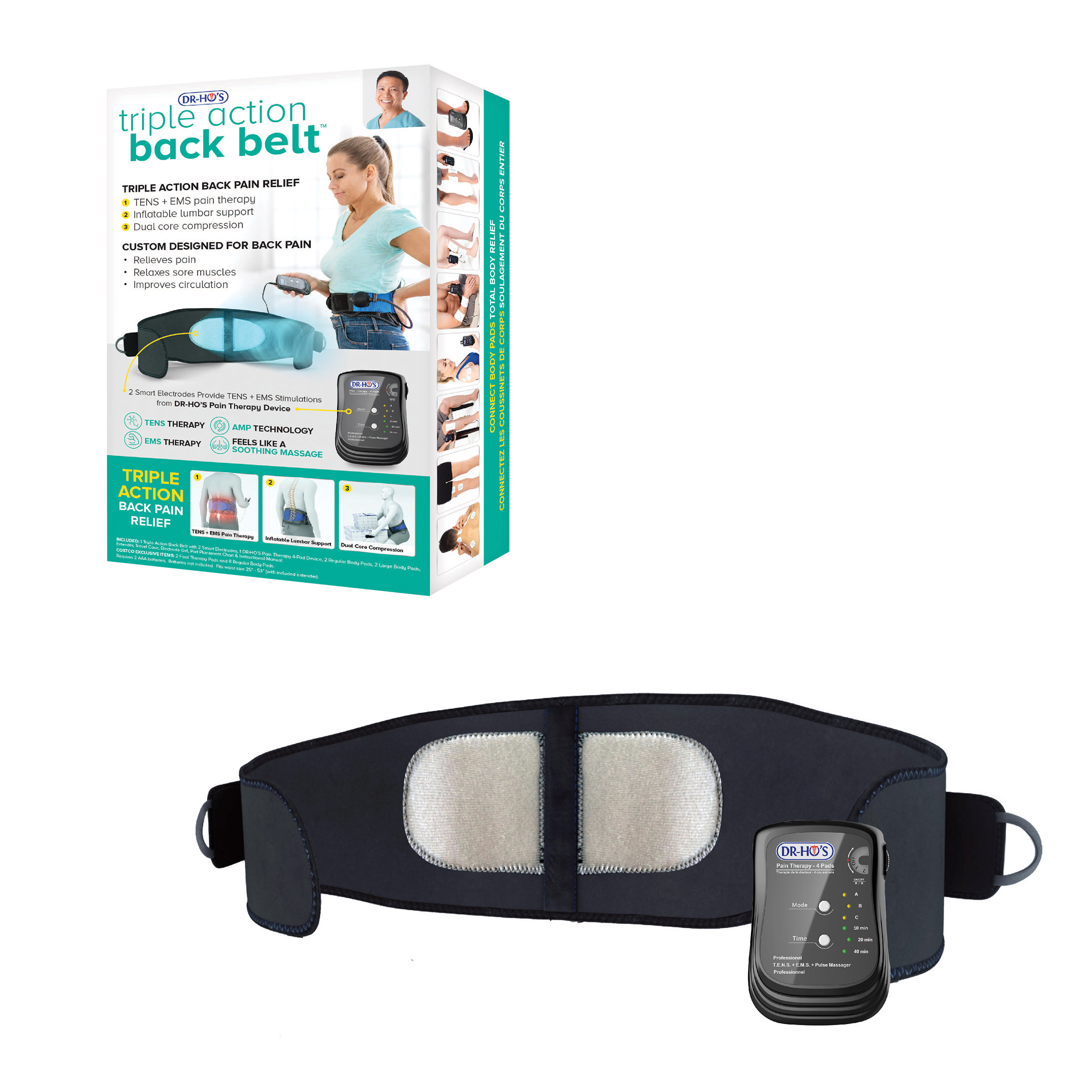 DR-HO’S Triple Action Back Belt TENS