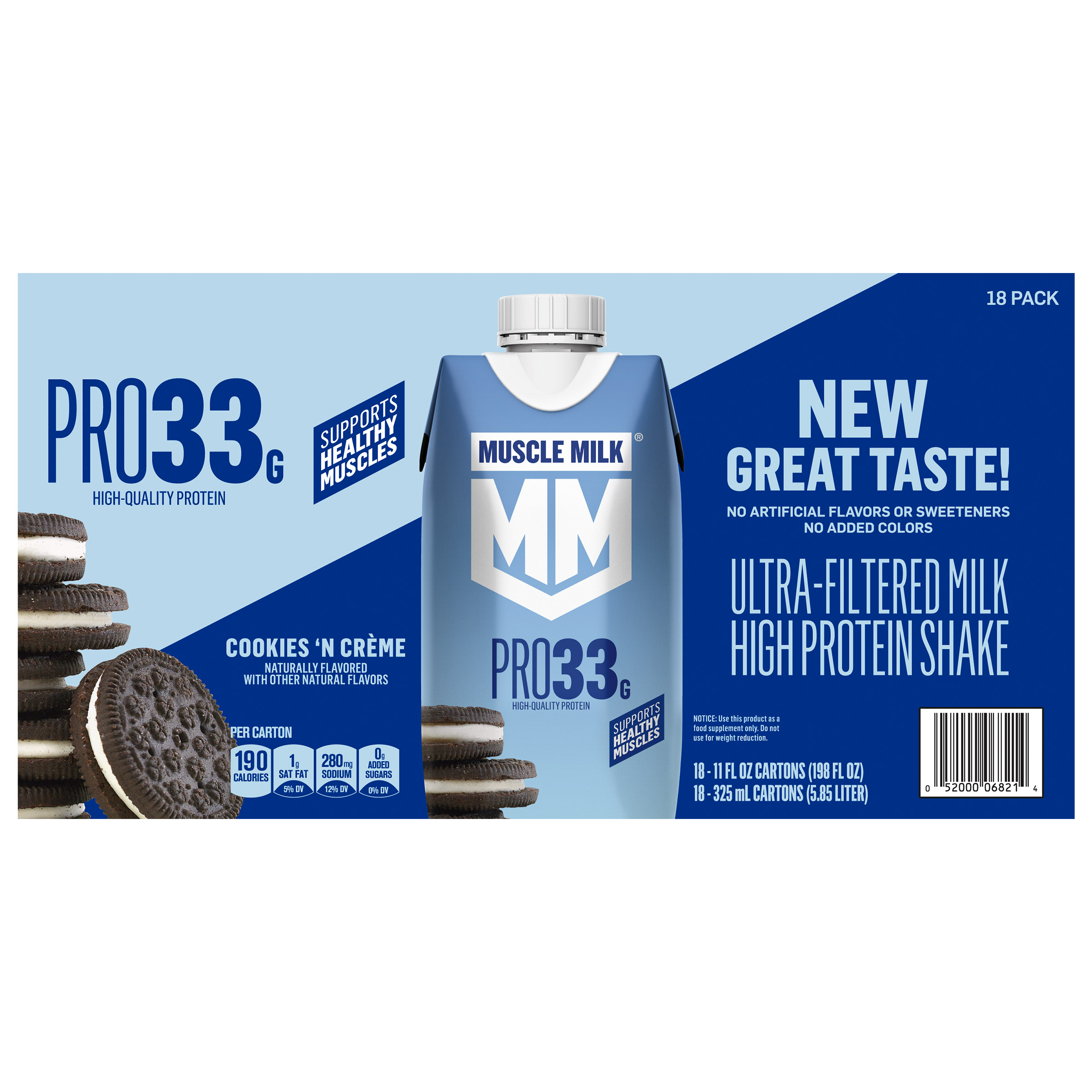 Muscle Milk 33g Protein Ultra-Filtered Milk Shake, Cookies 'N