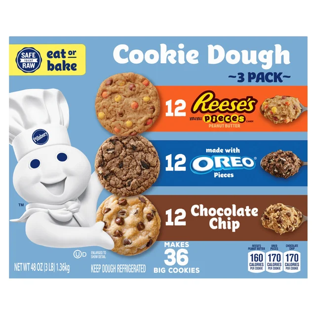 PILLSBURY READY TO BAKE COOKIES 36/1.33 OZ (3 LBS)