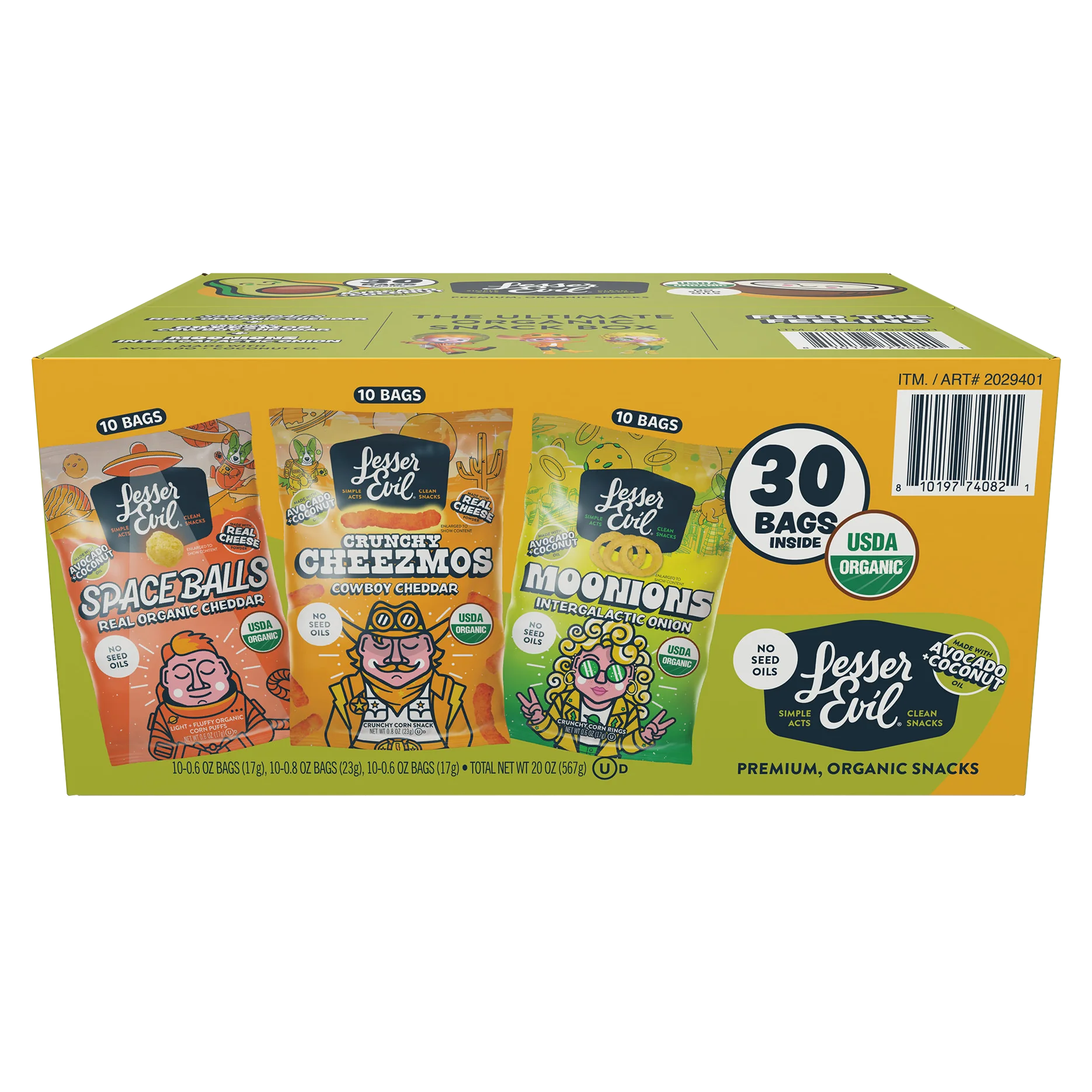LesserEvil Organic Snack Box, Variety Pack, 30 ct | Costco