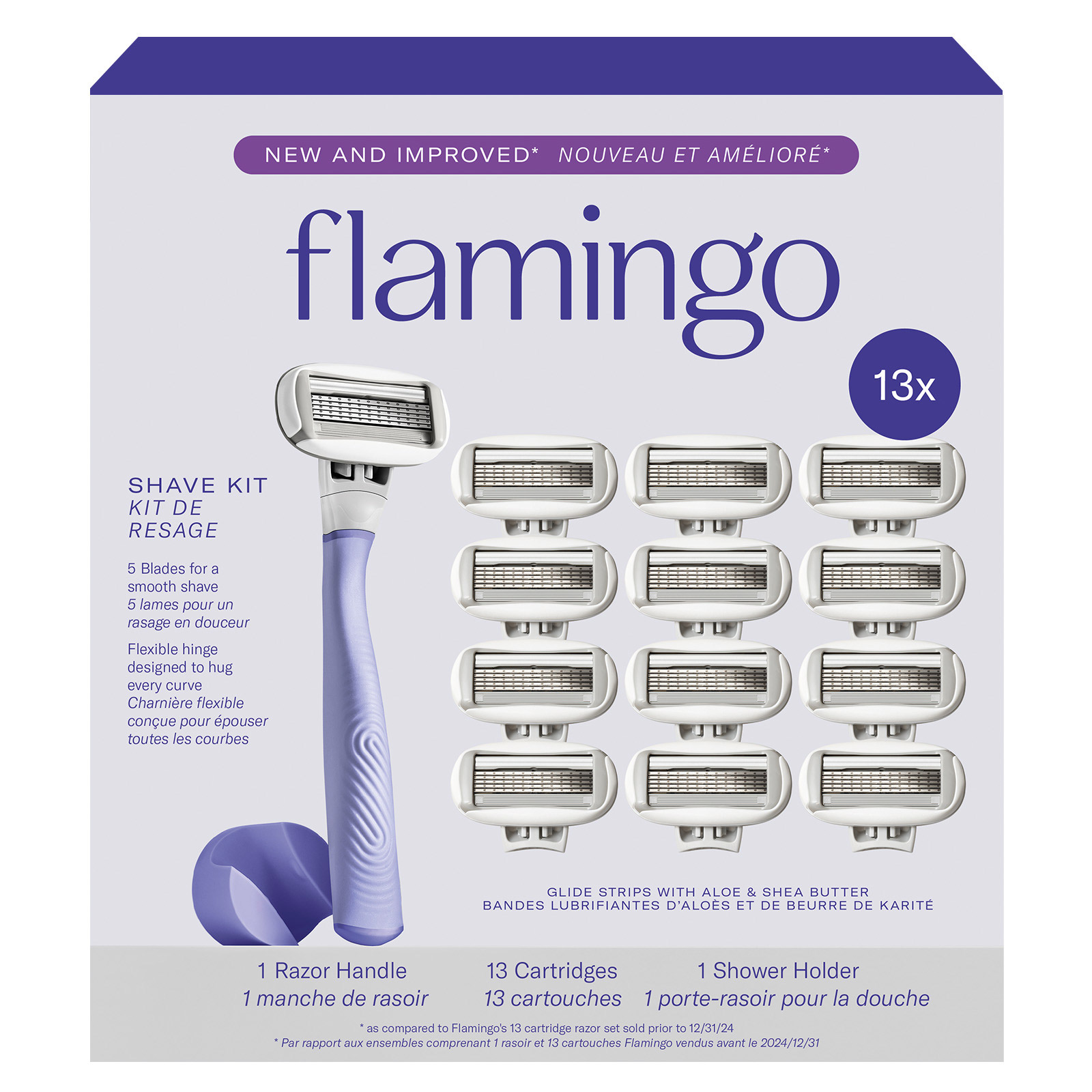 Flamingo 5-Blade Women's Razor + 13 Cartridges