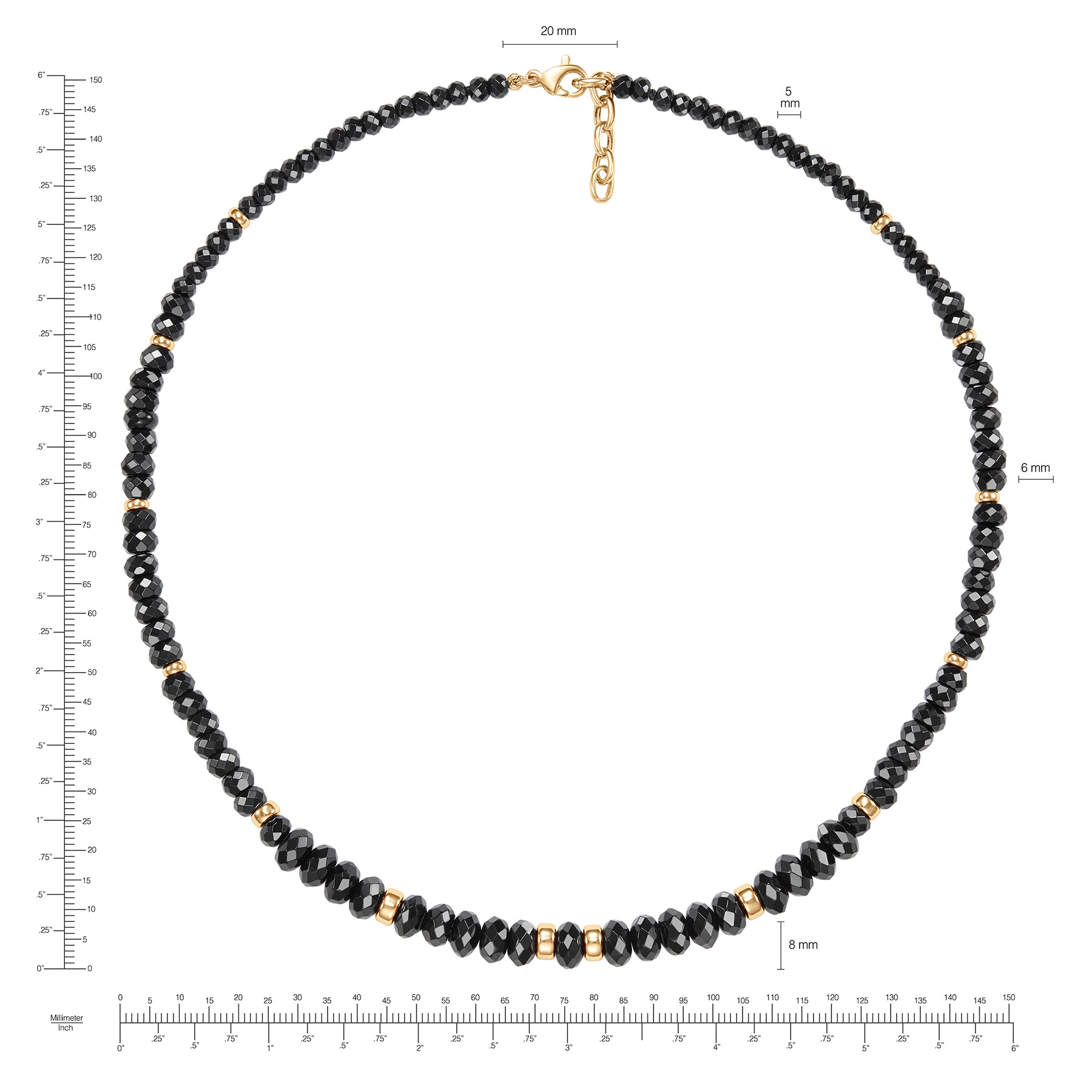 4 - 8 mm Faceted Black Onyx Necklace | Costco