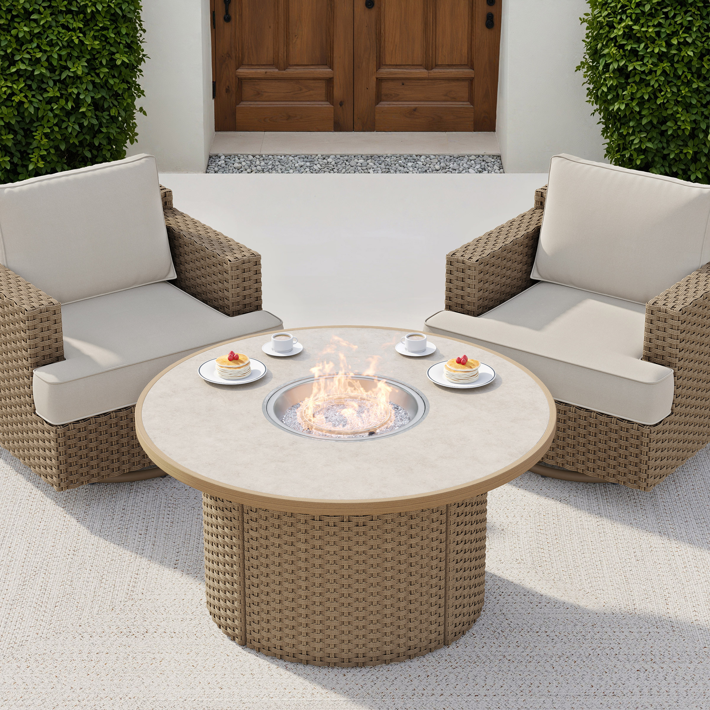 Niko Heritage 5-piece Patio Conversation Set with Fire Table | Costco