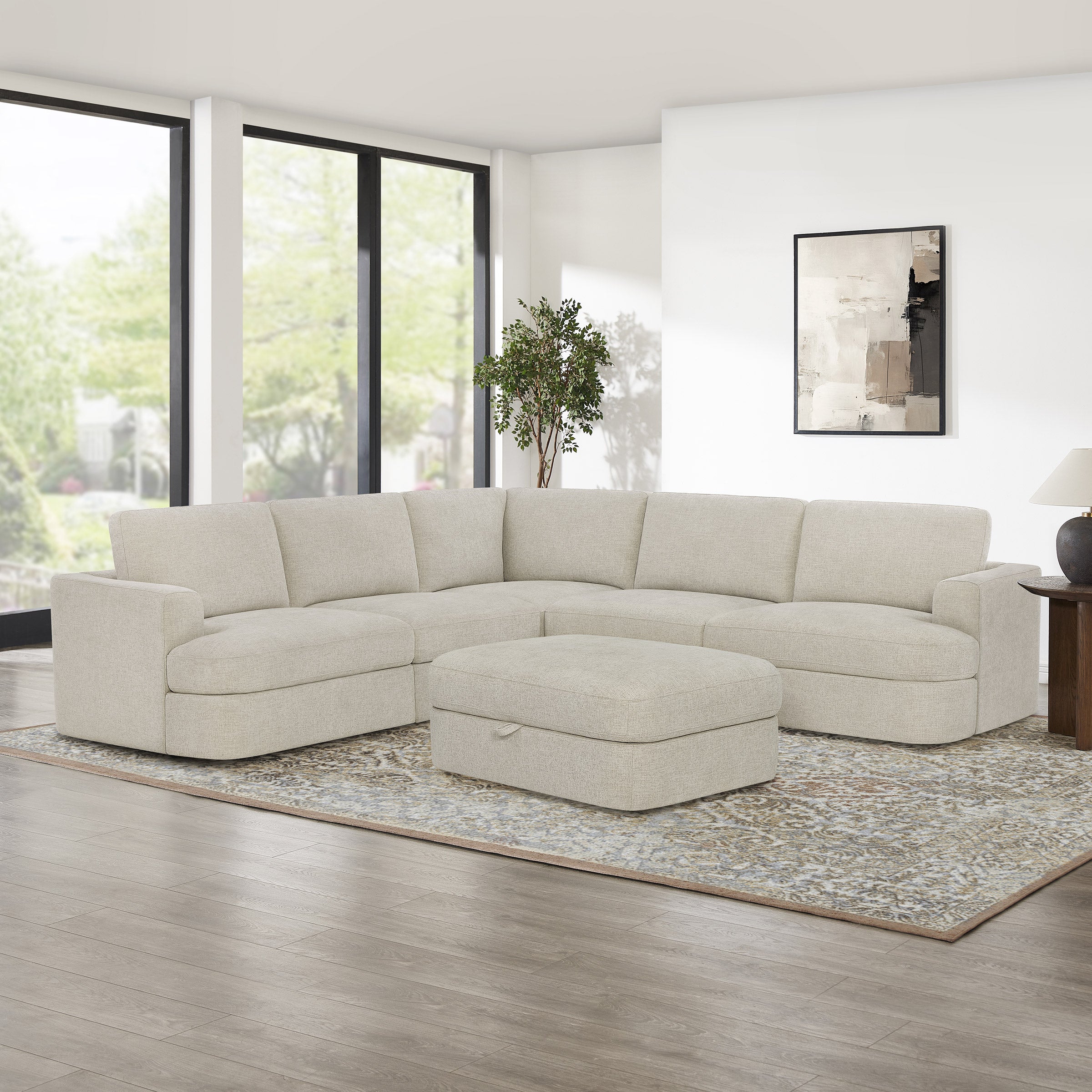 Henredon Corvin 6-piece Fabric Modular Sectional with Storage