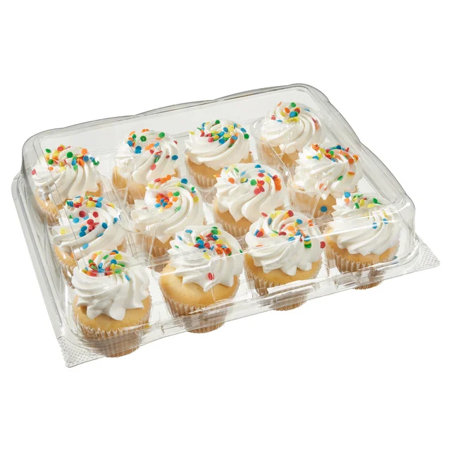 WHITE CUPCAKES WITH BUTTERCREAM ICING 12 COUNT