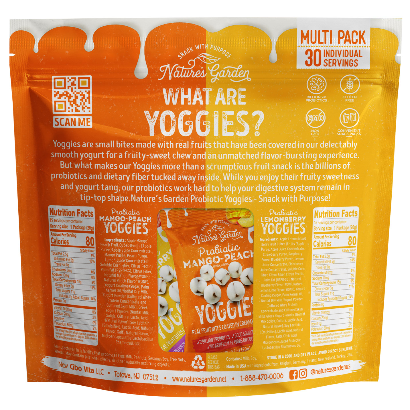 Nature's Garden, Probiotic Yoggies Variety, 0.7 oz, 30-count | Costco