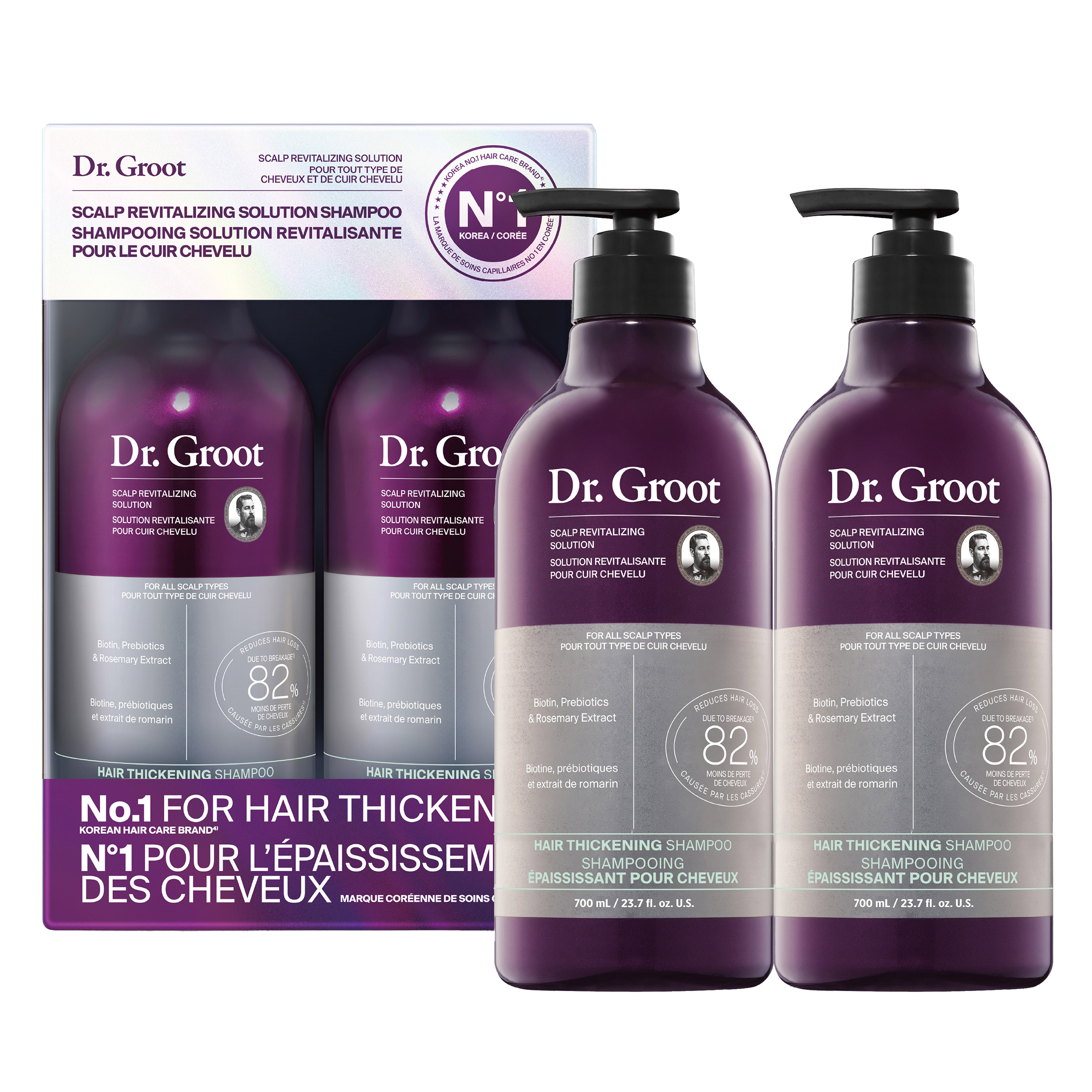 Dr. Groot Hair Thickening Shampoo, 2 x 700 mL