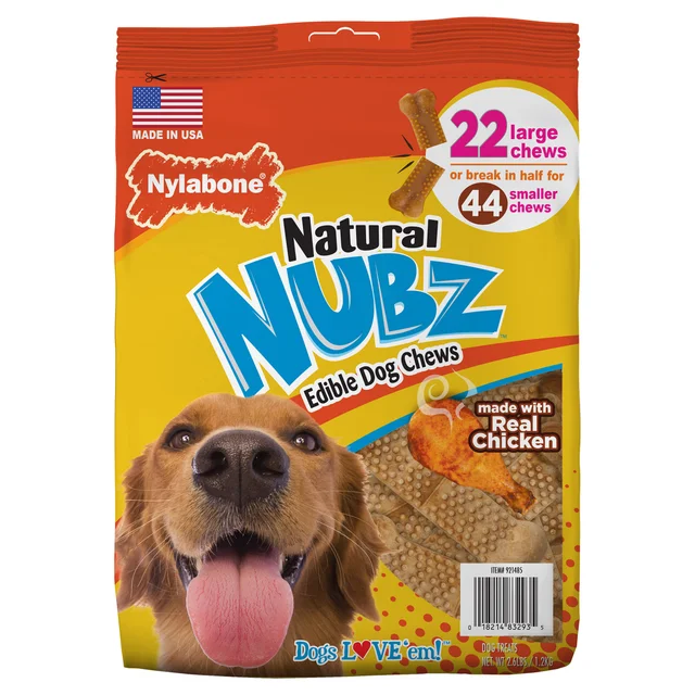 NYLABONE NUBZ DOG CHEWS 22 CT 2.6LB