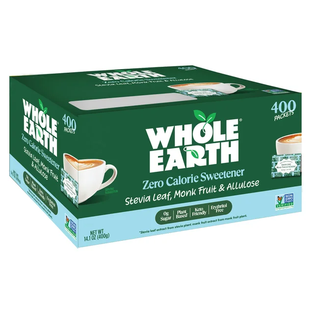 WHOLE EARTH STEVIA, ALLULOSE, MONK FRUIT 400 CT