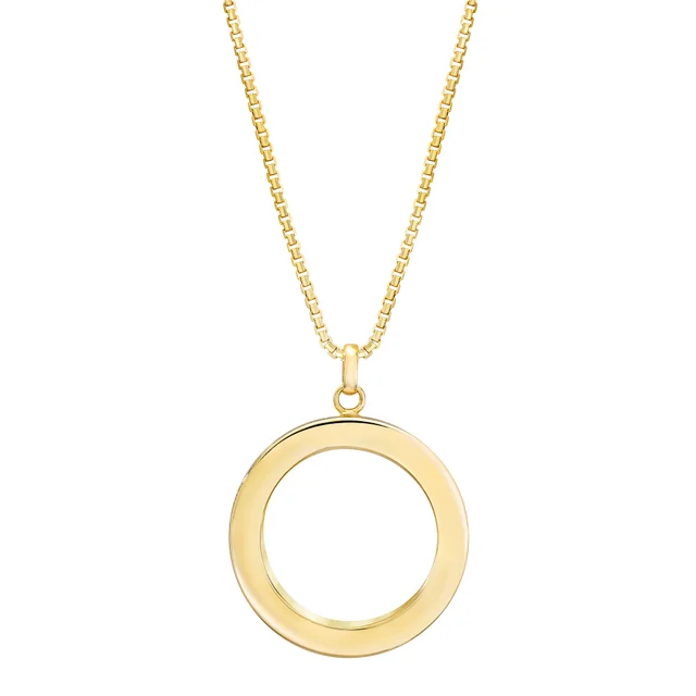 14KT YELLOW GOLD CIRCLE PENDANT 18" MADE IN ITALY