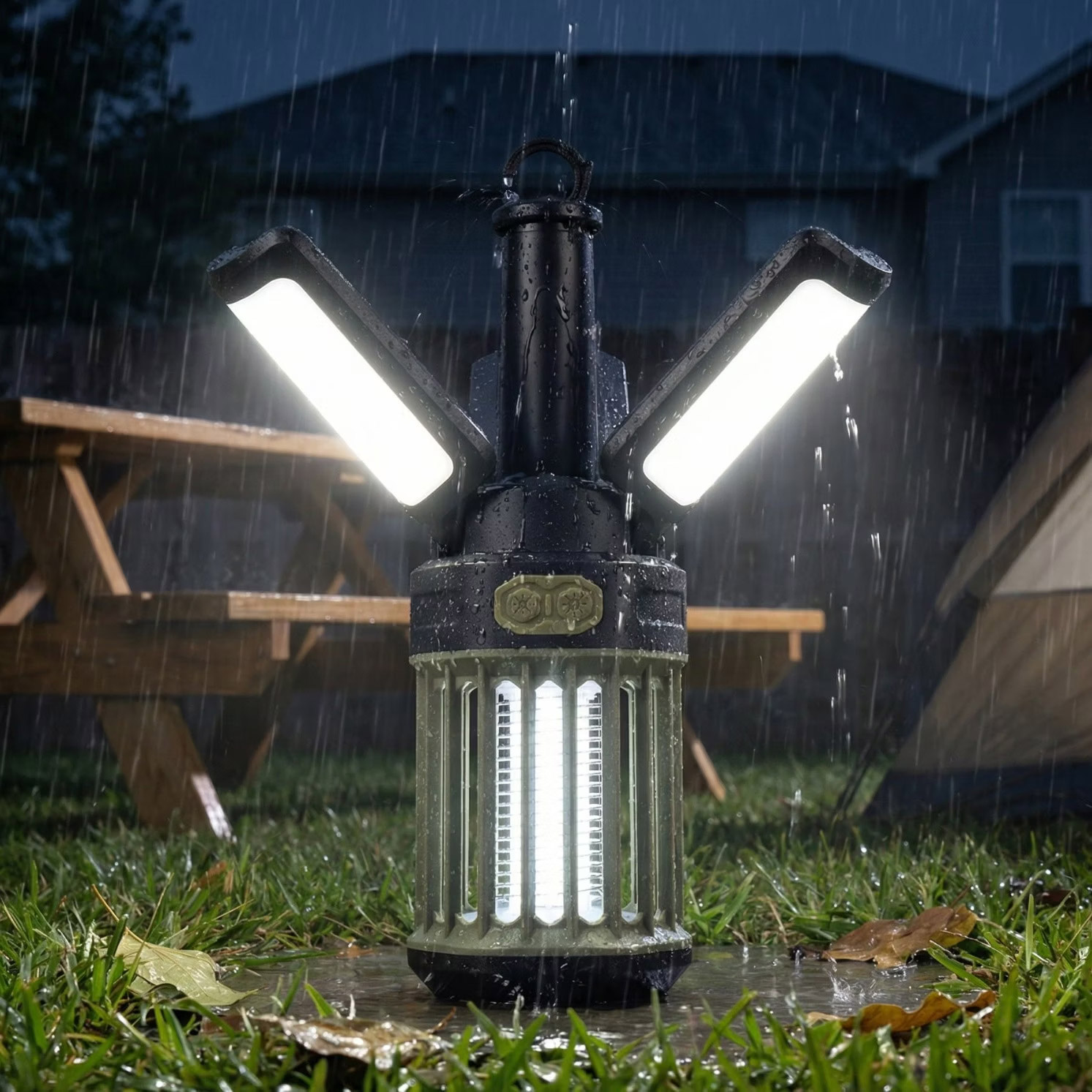 KingCamp 2-in-1 Rechargeable Camping Lantern w/Bug Zapper, 2-pack