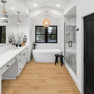 Mohawk Home 6MM Thick 9.4in X 47.8in 22 MIL Waterproof Luxury Vinyl Plank Flooring (15.65 sq ft/ctn), Bloomington Oak