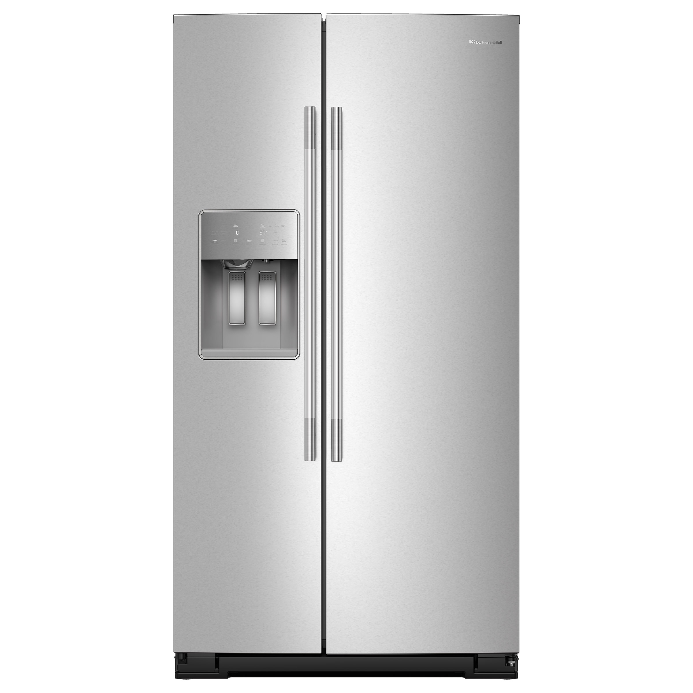 KitchenAid 28.7 cu. ft. Side-by-Side Refrigerator with Exterior Ice and Water Dispenser and Removable Under-Shelf Wine R