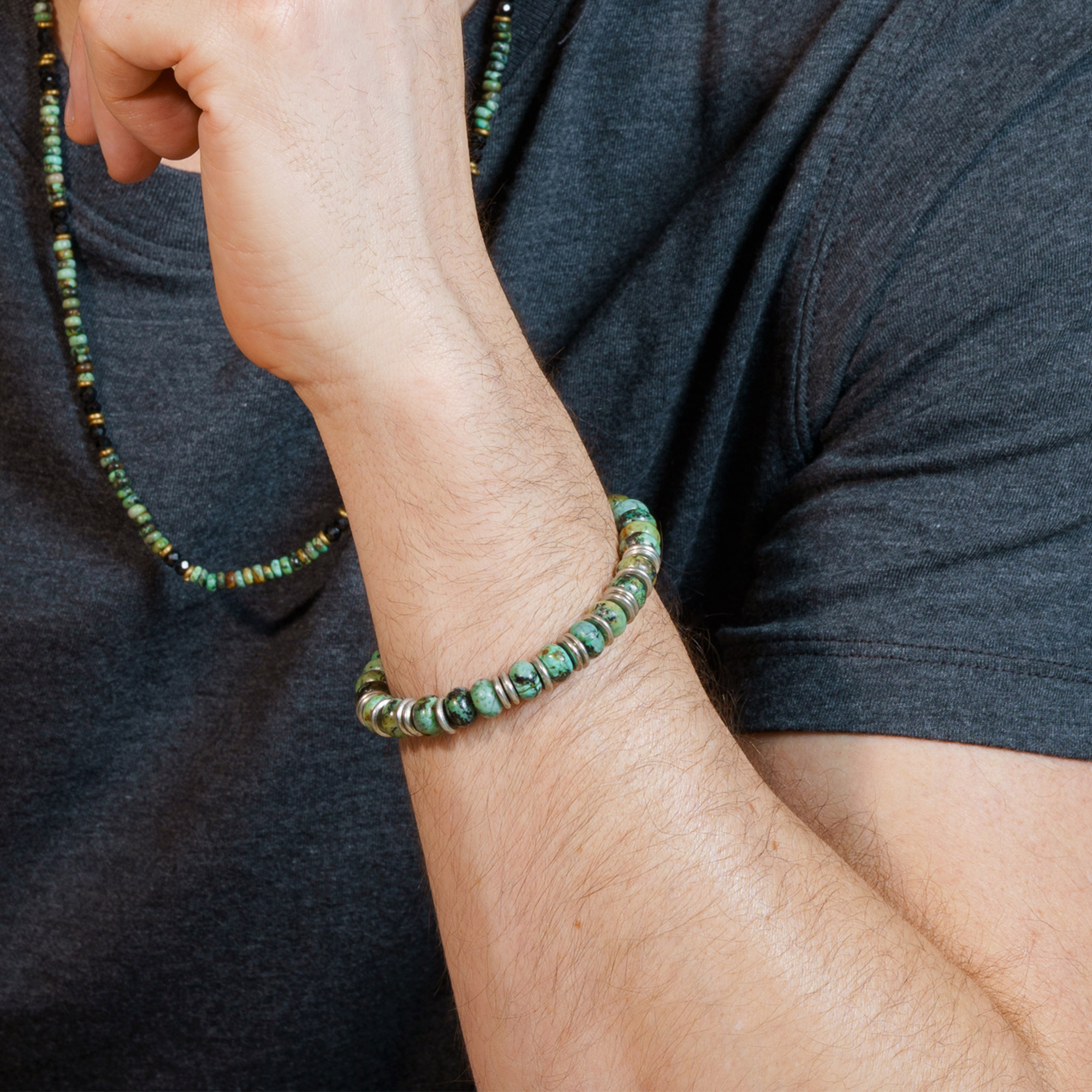 Mr. Lowe by Sheryl Lowe African Turquoise Beaded Bracelet with