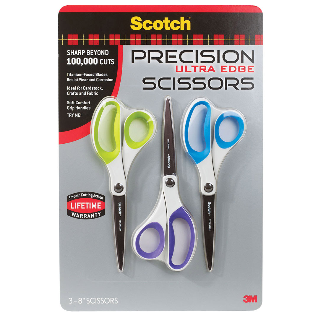 3M Scotch Precision Ultra Edge 8" Scissor  3-count