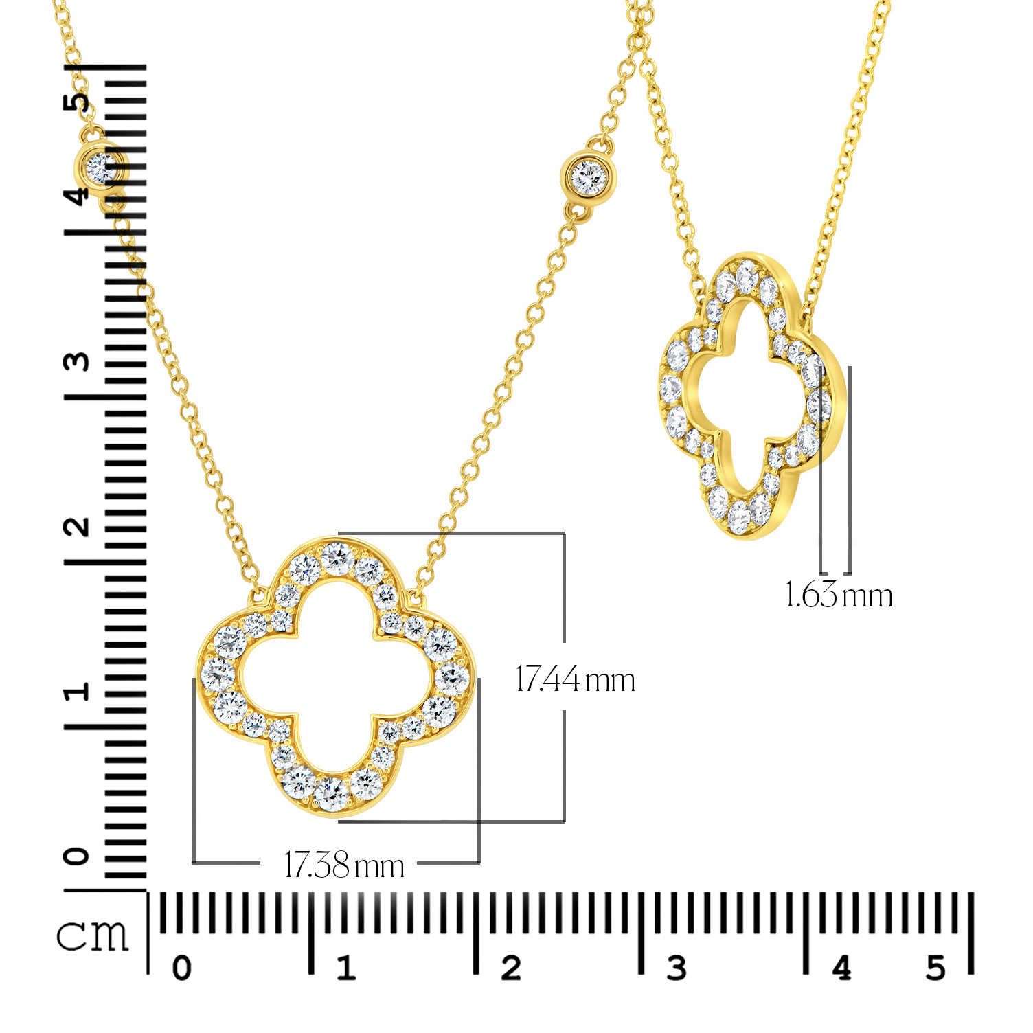 Round Brilliant Diamond Quatrefoil Necklace (0.70 ctw) | Costco