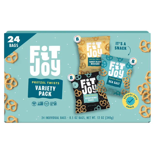 FITJOY PRETZELS VARIETY PACK 24 CT 24/0.5OZ (0.75LBS)