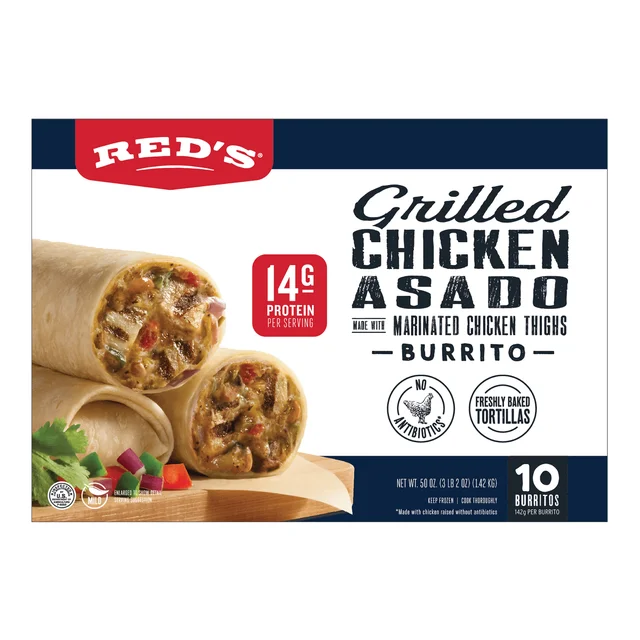 RED'S CHICKEN ASADO BURRITOS 10 COUNT BOX