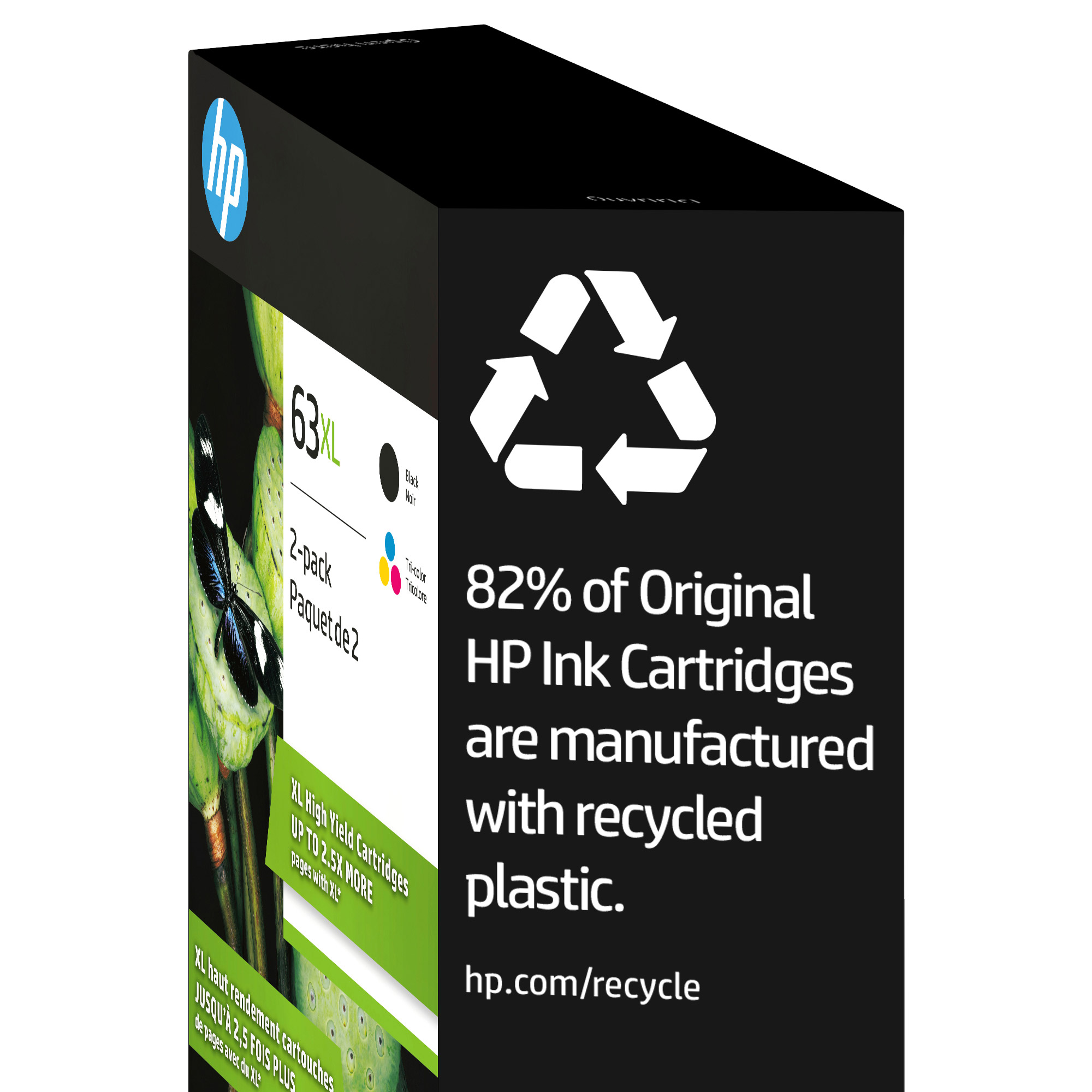HP 63XL Black and Tri-Color High Yield Original Ink Cartridges (L0R44BN ...