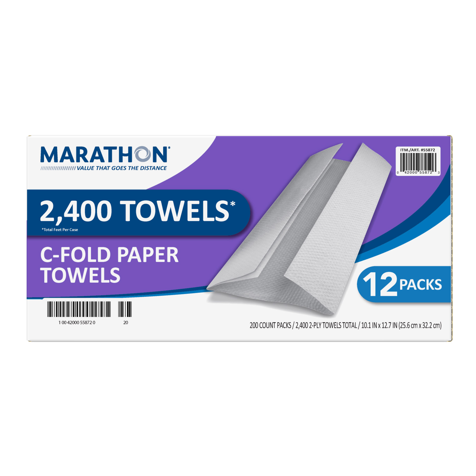 Marathon Paper Towel  C-Fold  2-Ply  200 Sheets  12-count