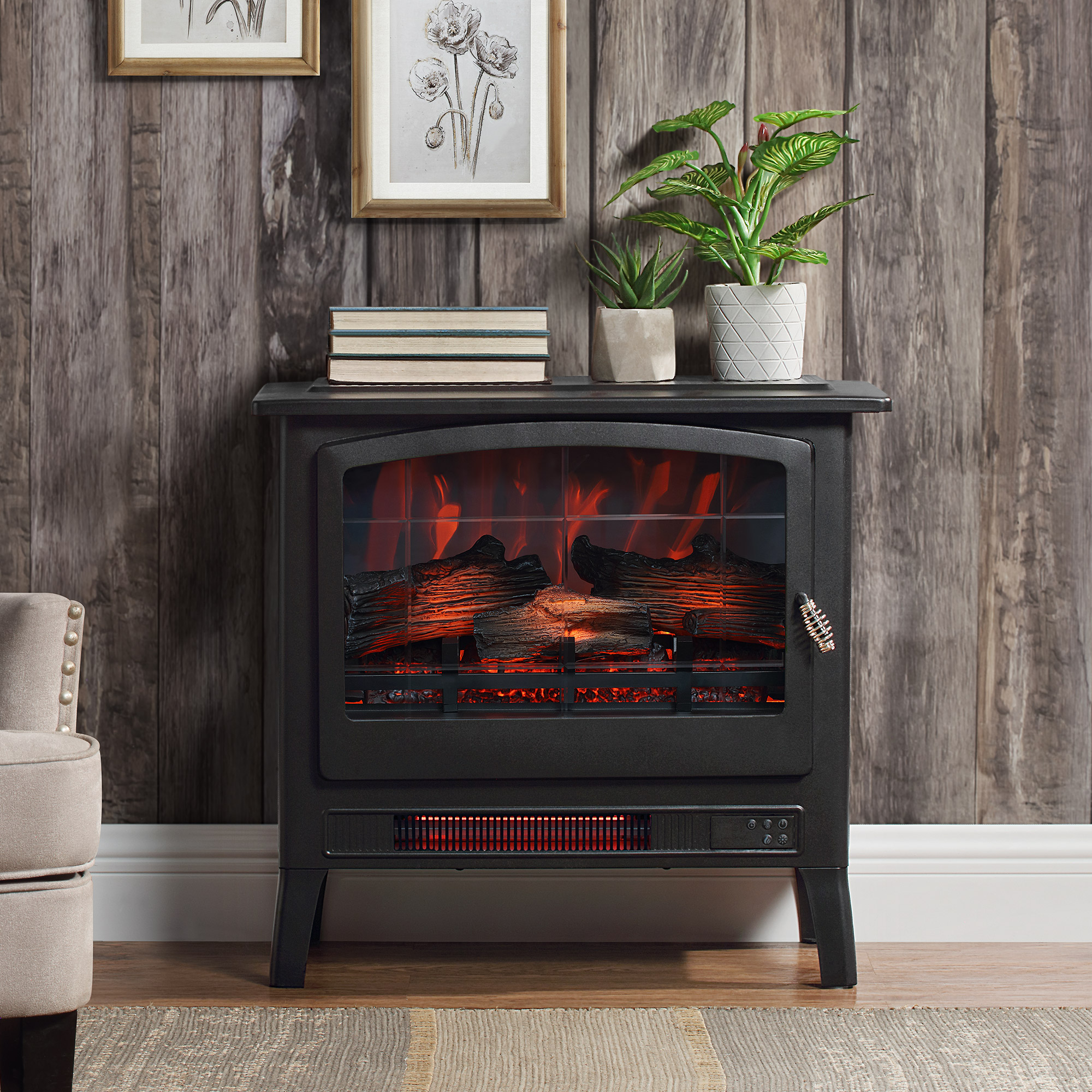 Bayside Furnishings Infrared Electric Fireplace Stove Heater