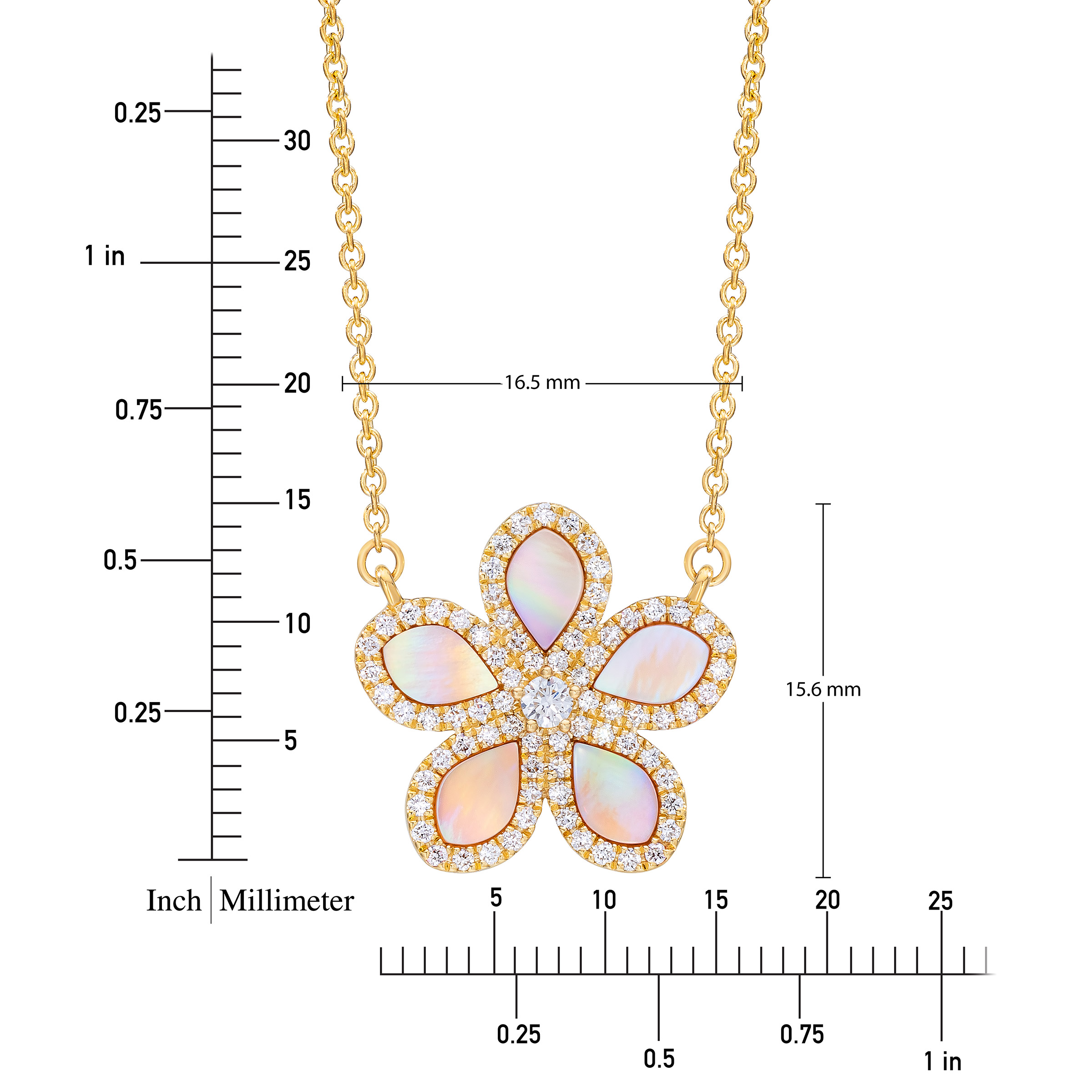 オマケDVD2枚付き金細工またよし‪ Cocco ネックレスしっぽチャームセット Mother of Pearl & Diamond 14kt Yellow Gold Flower Necklace | Costco