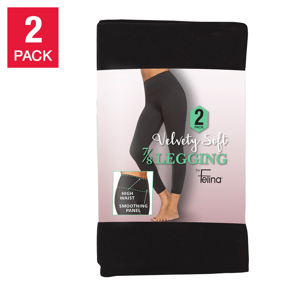 Felina Women's Velvety Soft Legging  2-pack