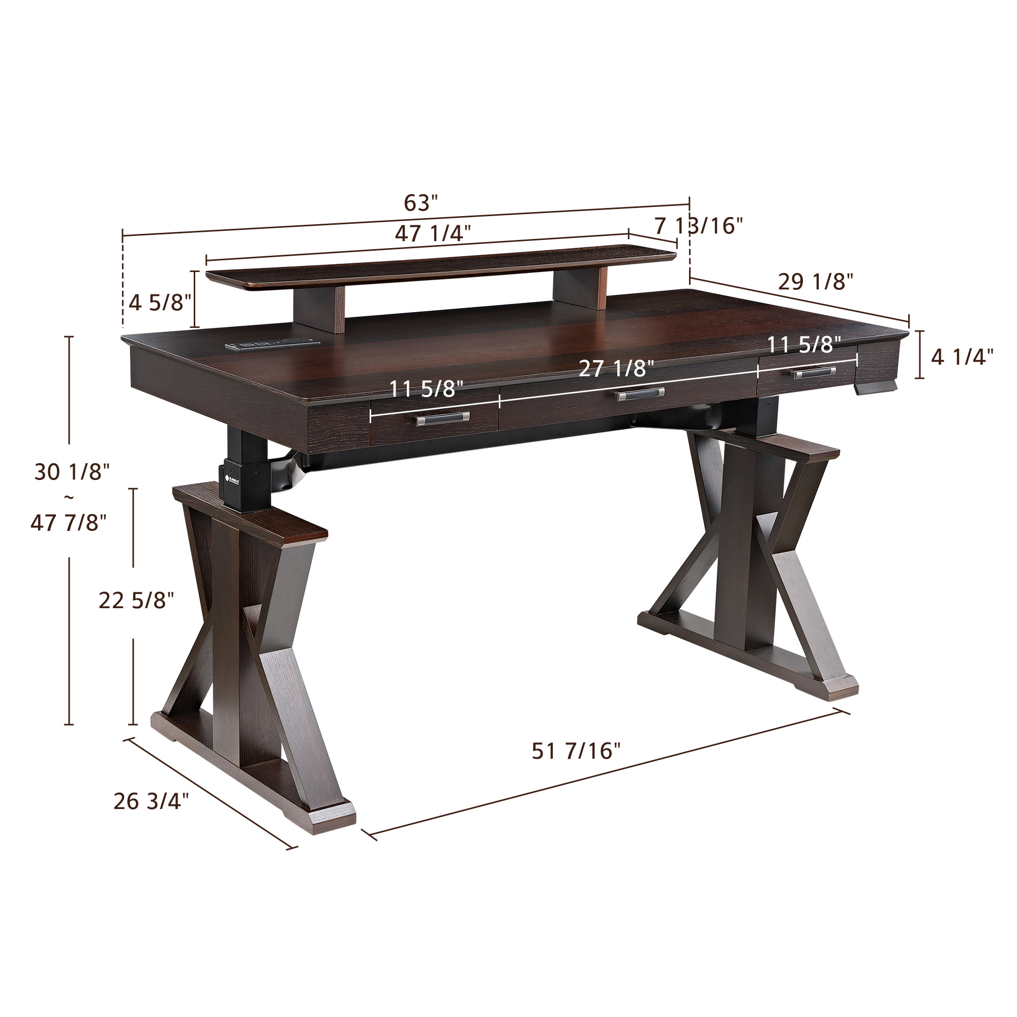 Eureka Ergonomic Ark XP 63” x 29” Executive Adjustable Desk | Costco