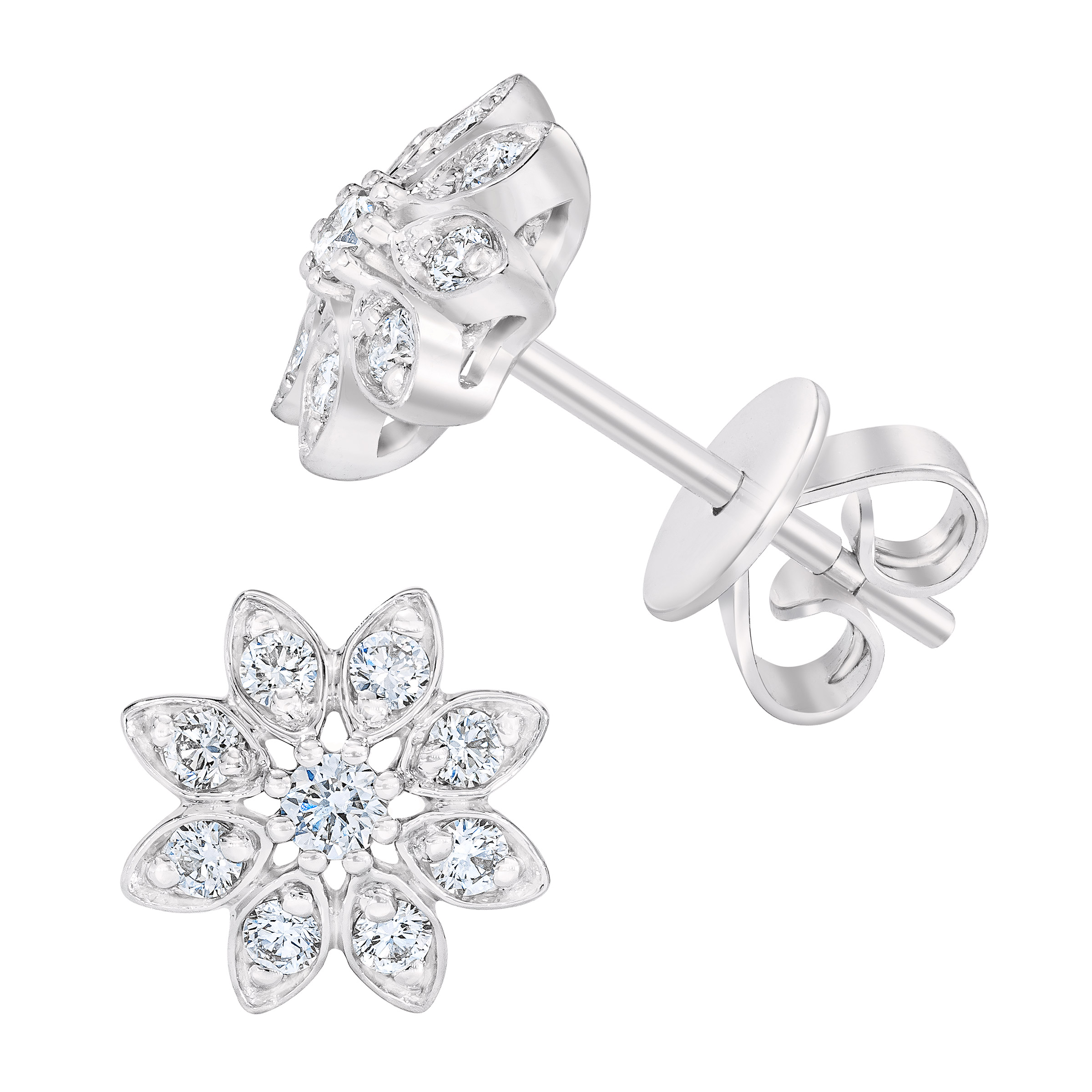 Round Brilliant Diamond Floral Earrings (0.25 ctw)