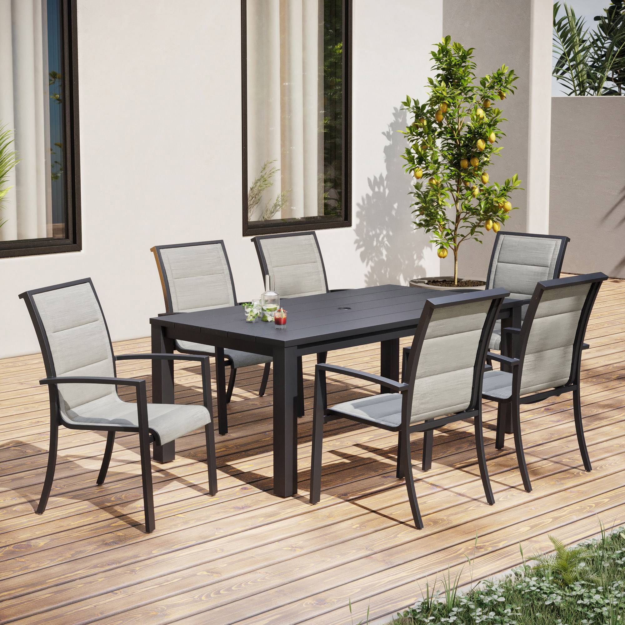 Stillwater 7-piece Padded Sling Outdoor Patio Dining Set