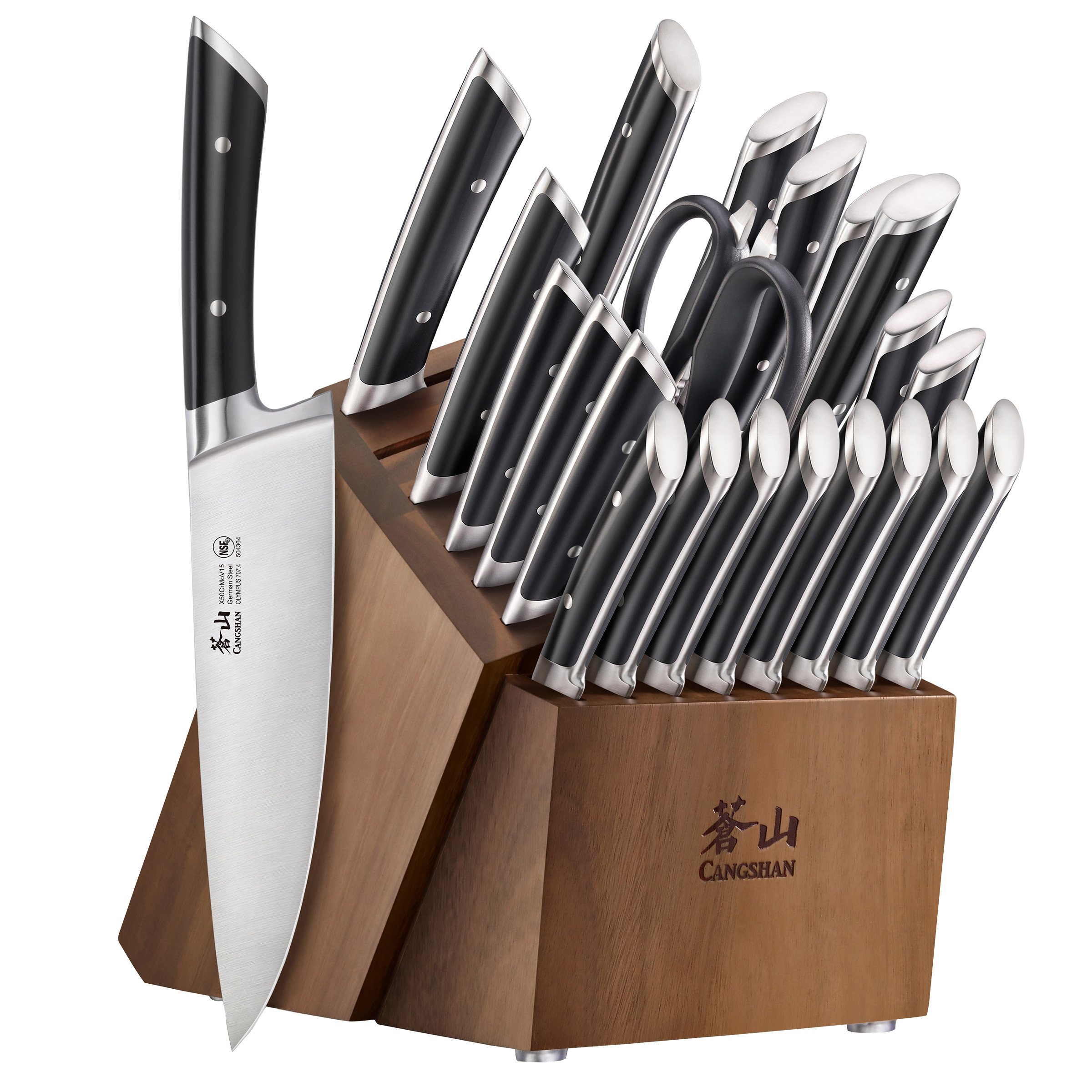 Cangshan Olympus Series German Steel Forged 23-piece Knife Block Set
