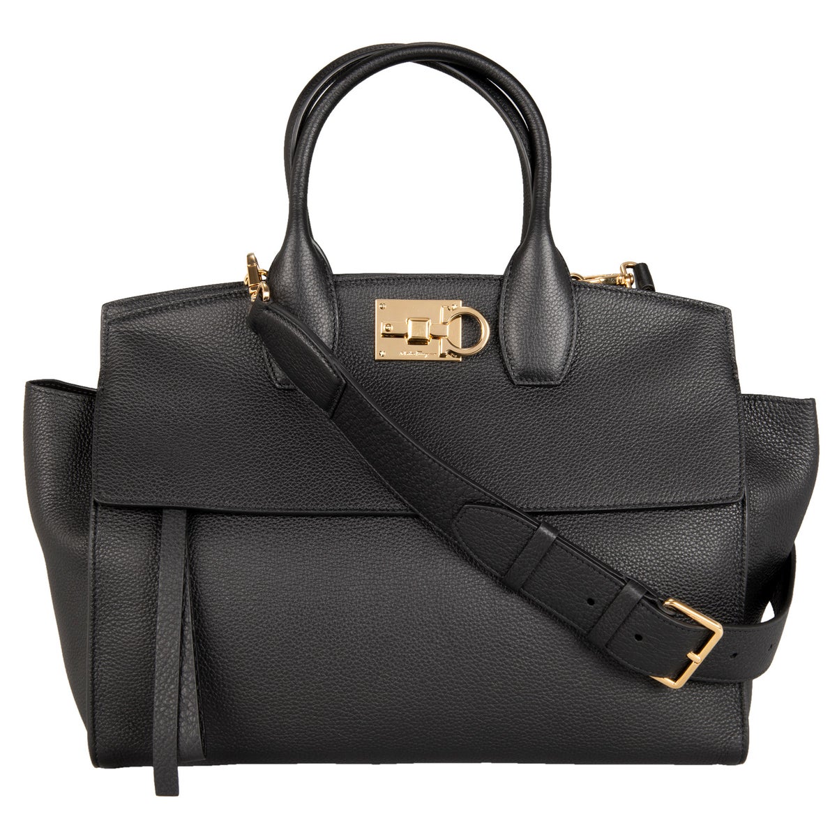 Ferragamo Studio Soft Bag, Black | Costco Ferragamo Studio Soft Bag, Black | Costco