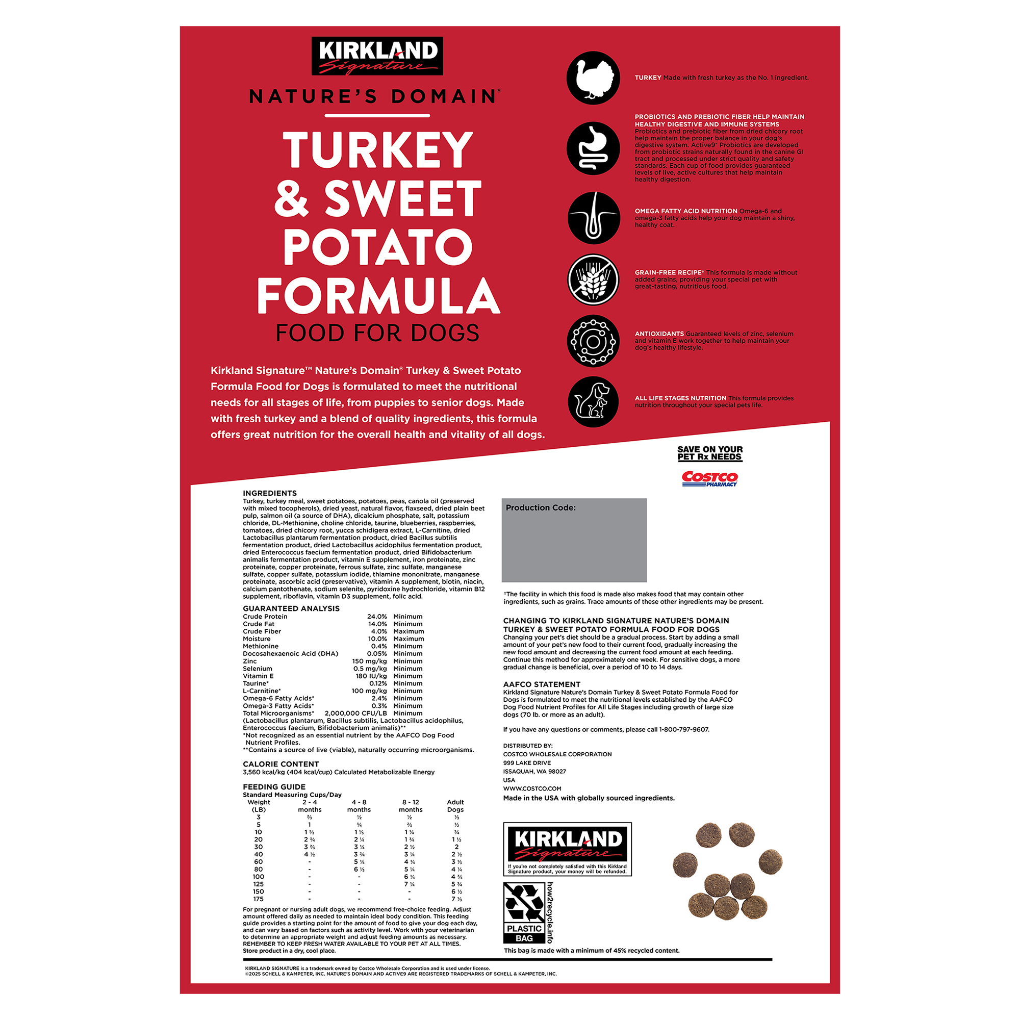 Kirkland Signature Nature's Domain Dog Food, Turkey & Sweet Potato