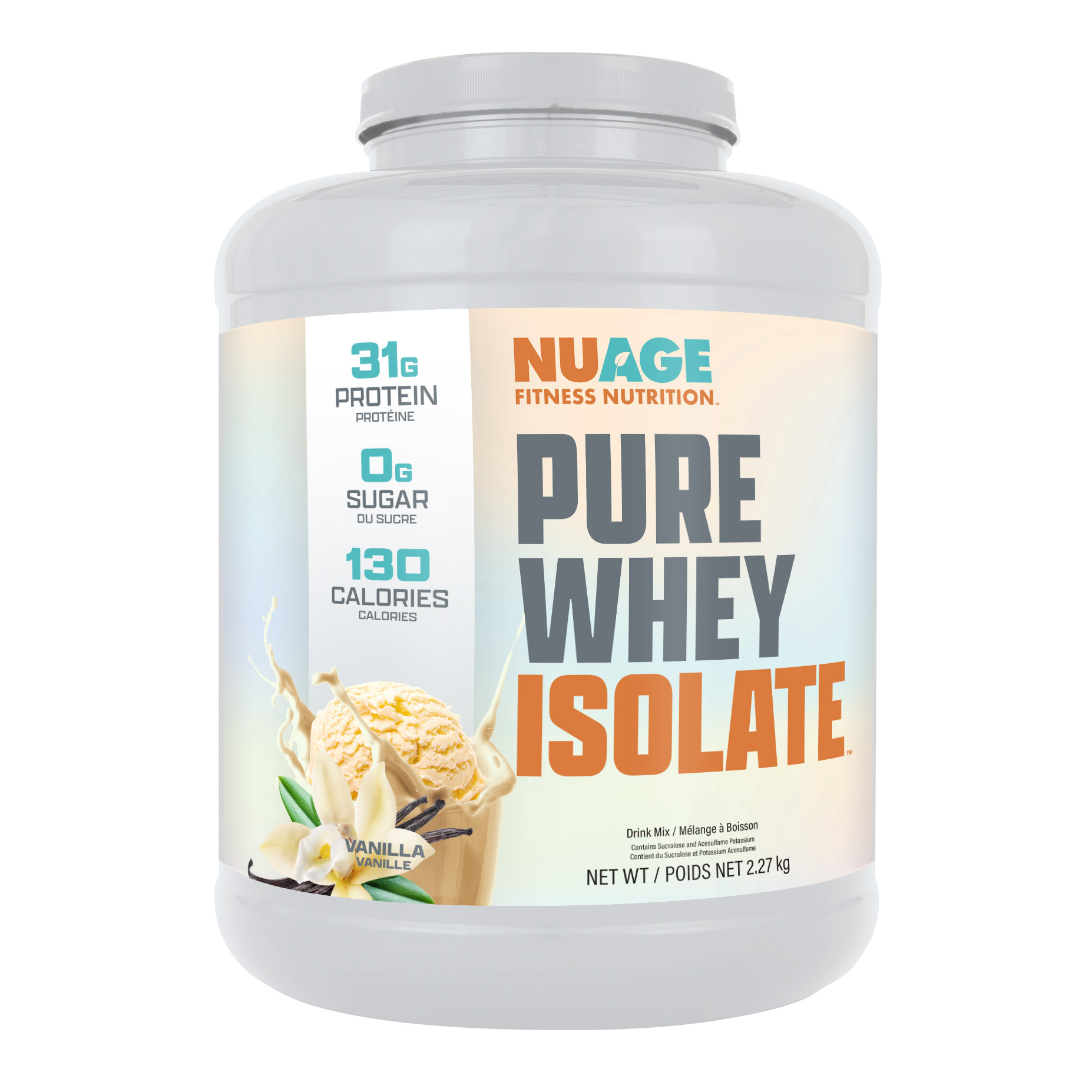 NuAge Pure Whey Isolate Protein Vanilla, 2.27kg
