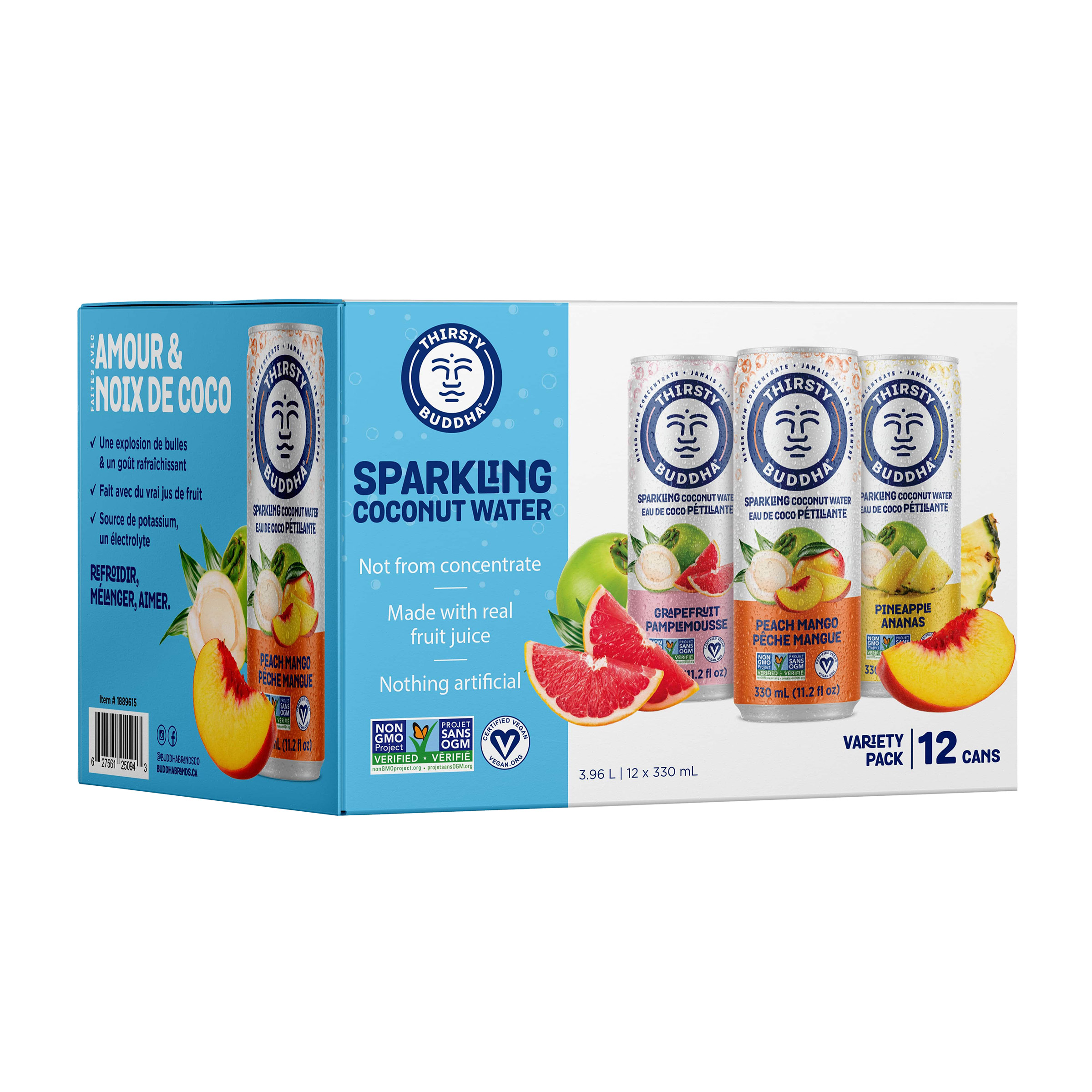 Thirsty Buddha Sparkling Coconut Water 12 x 330 mL