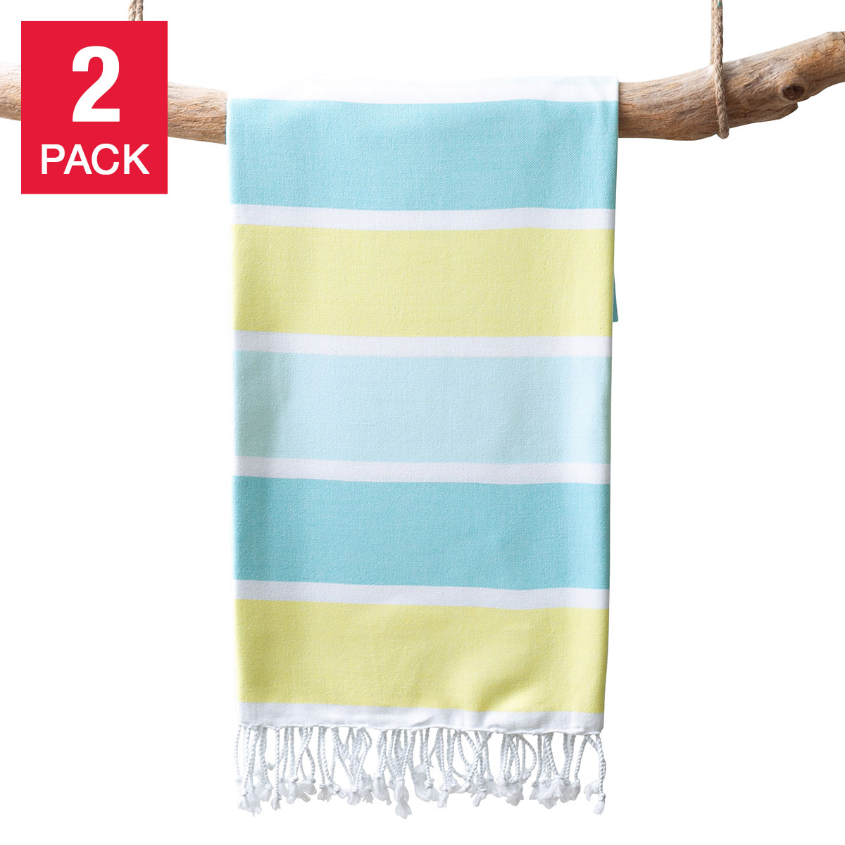 Turkish Towel Company Caribbean Summer Stripe Peshtemal Towel  2-piece
