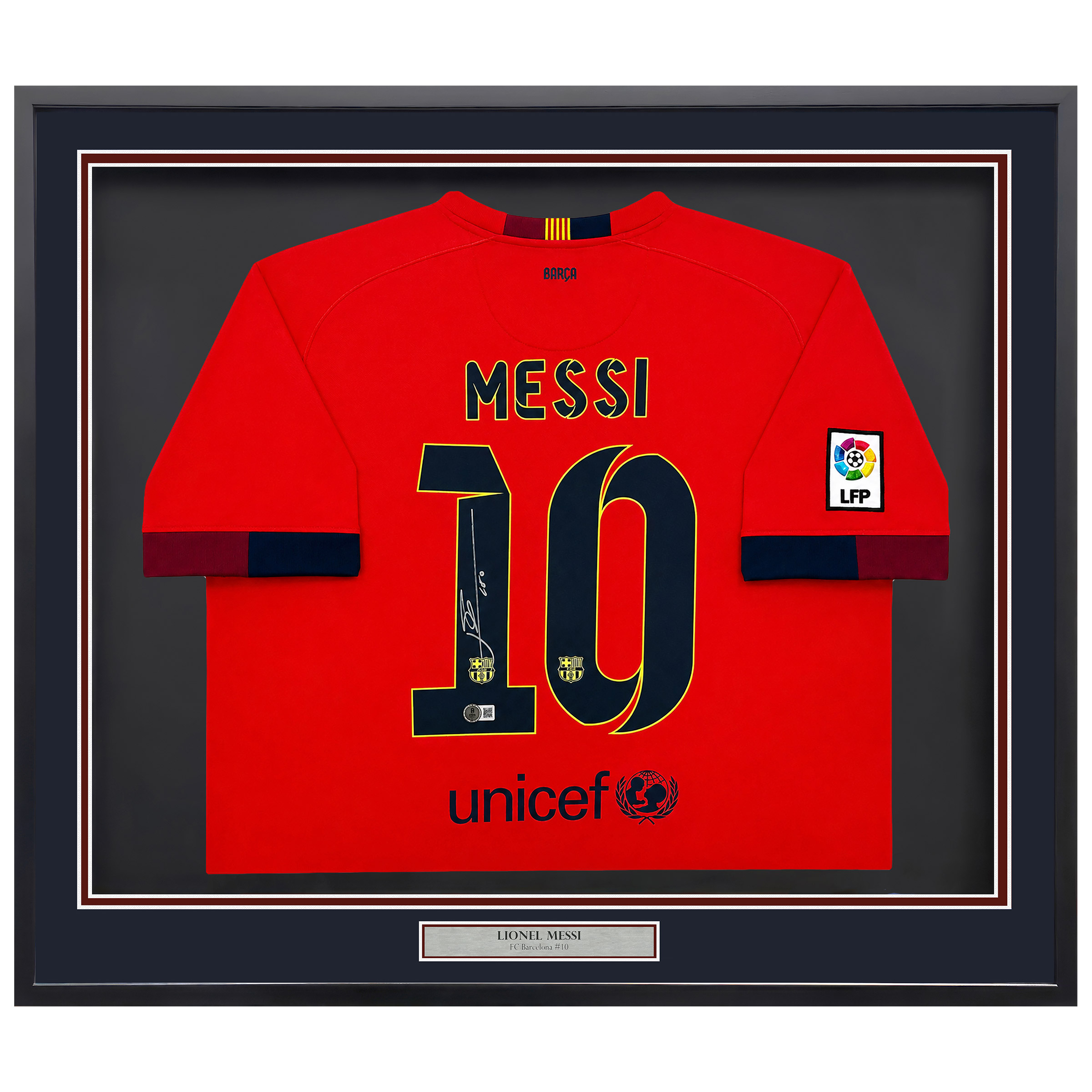 Lionel Messi Autographed Framed Orange FC Barcelona Jersey