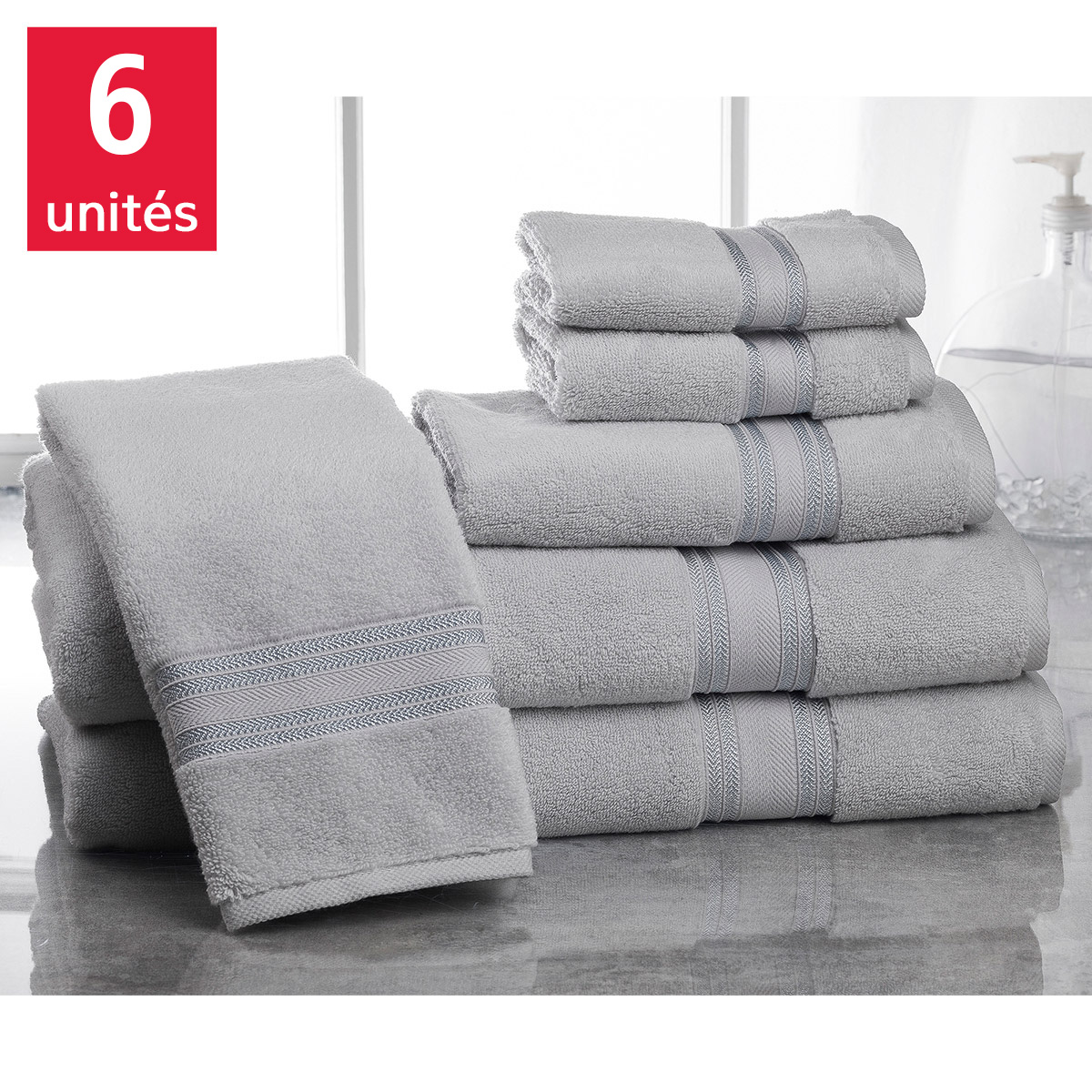 Affinity Linens Lezeth Collection Zero Twist 6-piece Towel Set