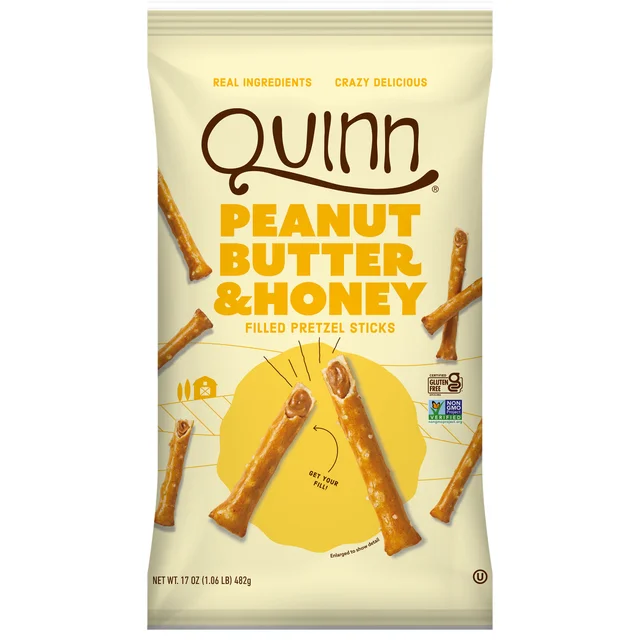Quinn Peanut Butter & Honey Filled Pretzel Sticks, 17 oz