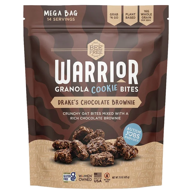 BEEFREE WARRIOR GRANOLA COOKIE BITES 15 OUNCES