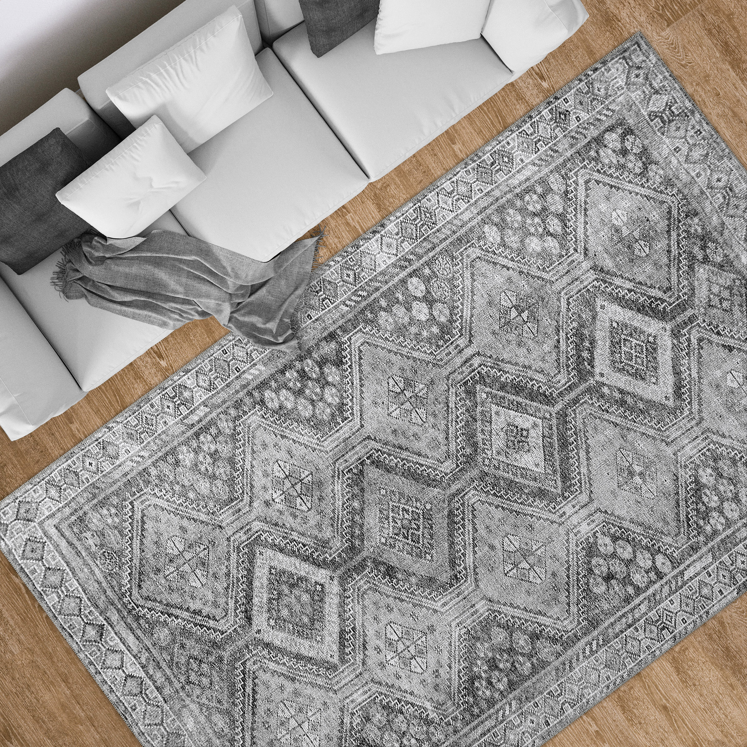 Apache Chenille Area Rug, Theodora Gray, 5' x 8' | Costco