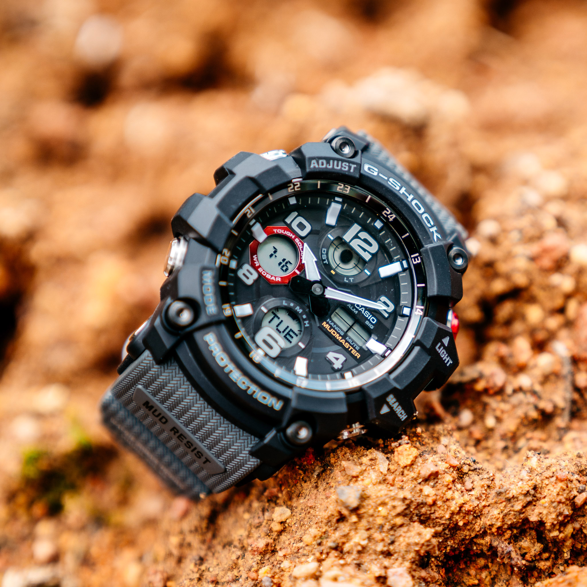 G-SHOCK Mudmasterブラック G-Shock Mudmaster 52mm Watch with Black Resin Strap