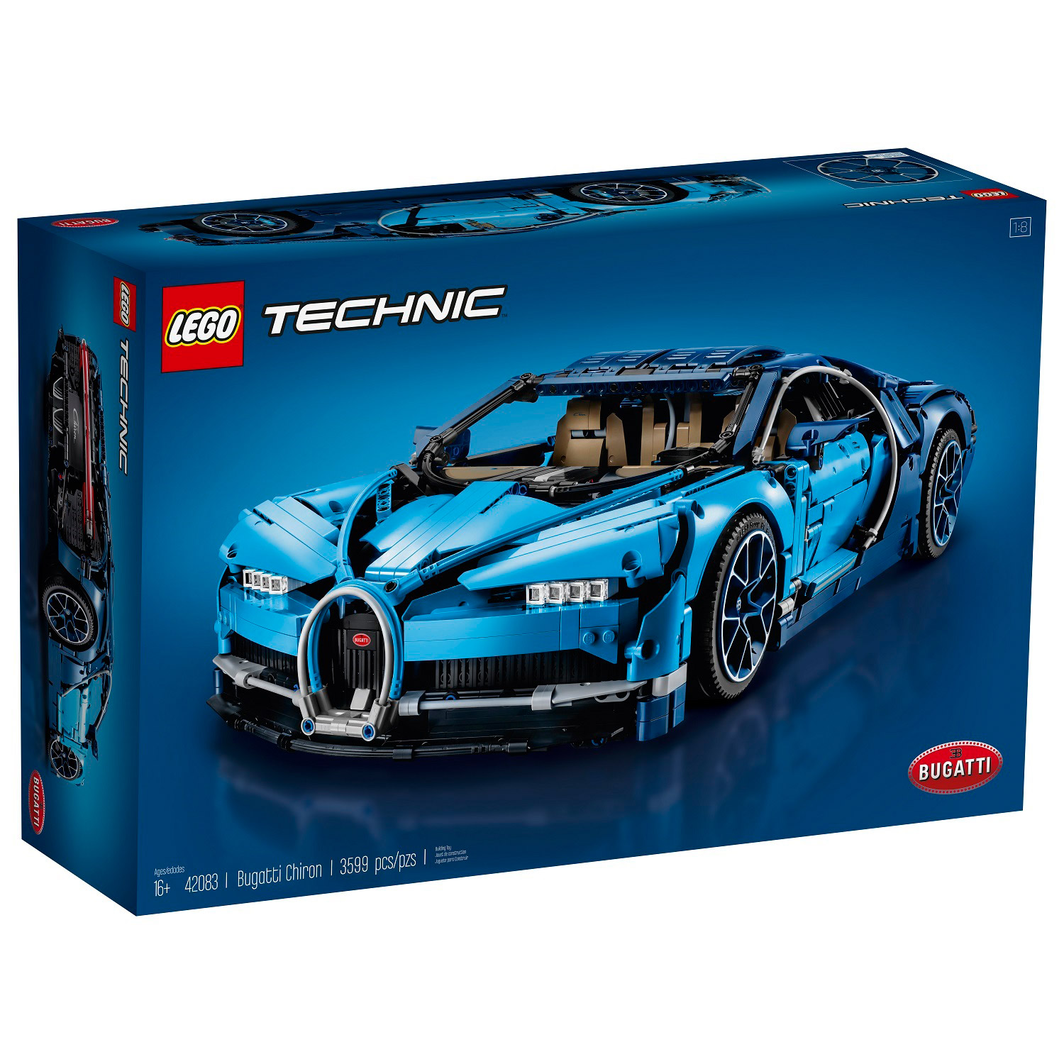 LEGO Technic Bugatti Chiron 42083 with Bonus LEGO Classic Bricks Bricks Bricks - 10717