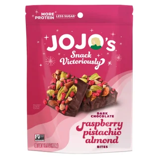 JOJO'S DARK CHOCOLATE RASPBERRY PISTACHIO BITES 14.4 OUNCES
