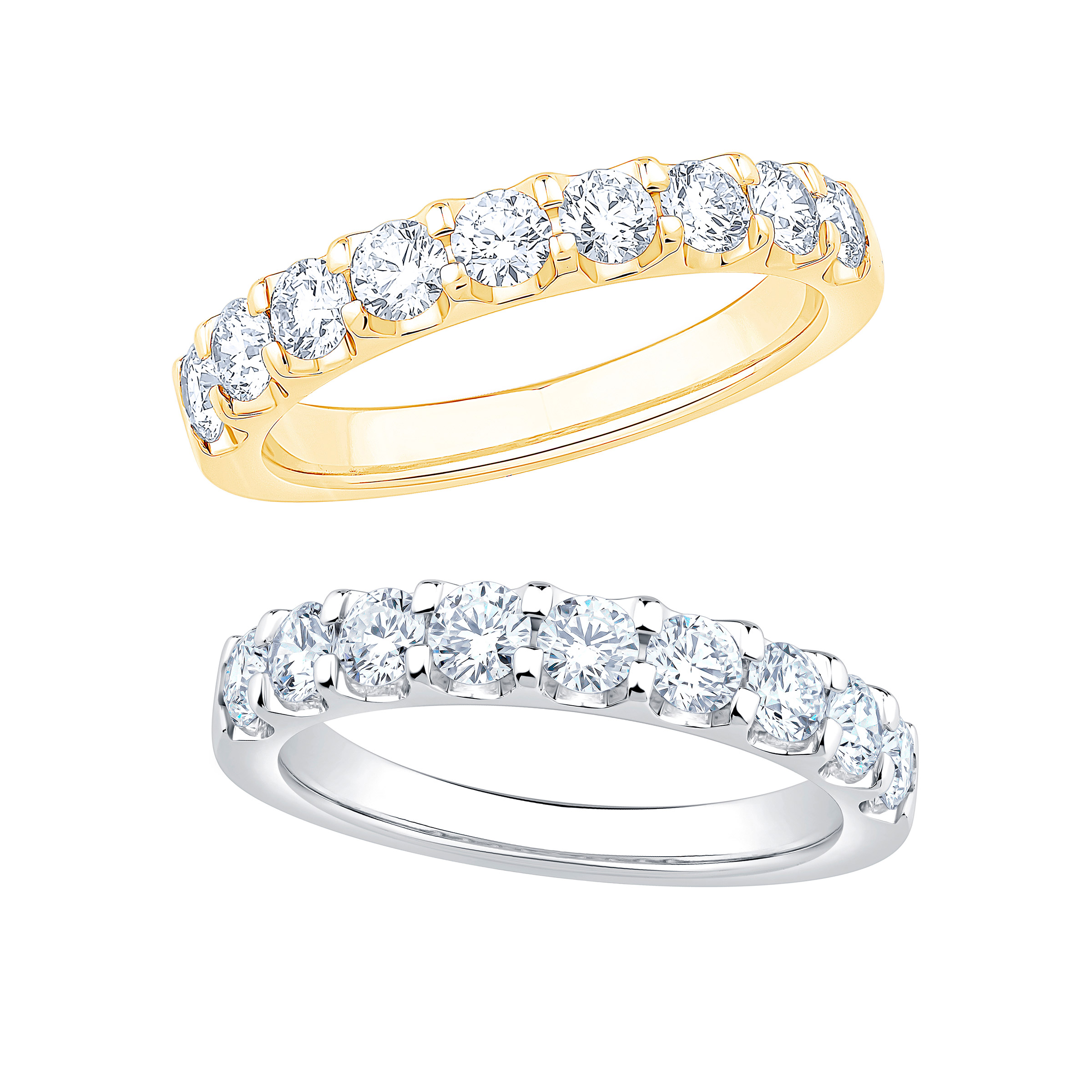 Alliance à diamants ronds taille brilliant (1.0 ct)