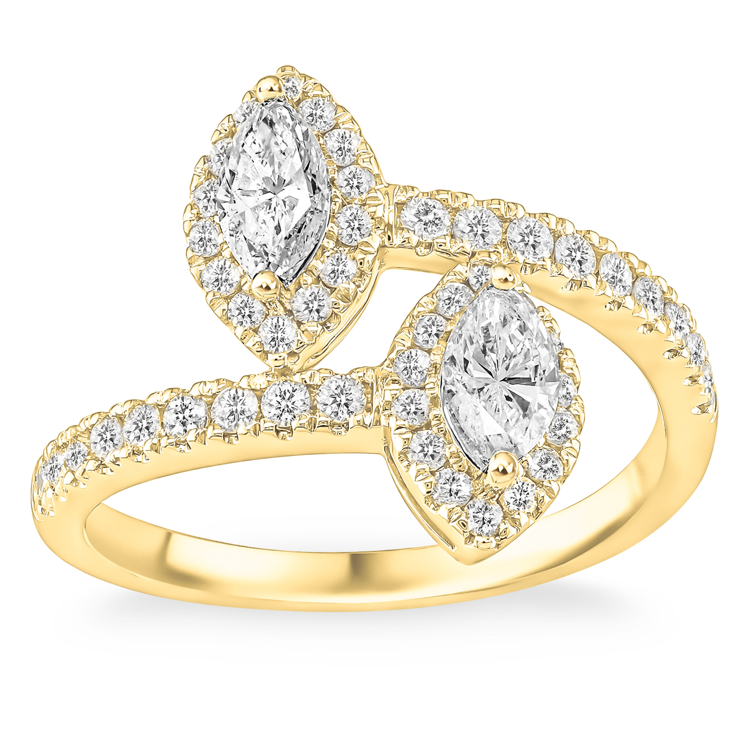 Marquise Cut and Round Brilliant Diamond Ring (1.00 ctw)