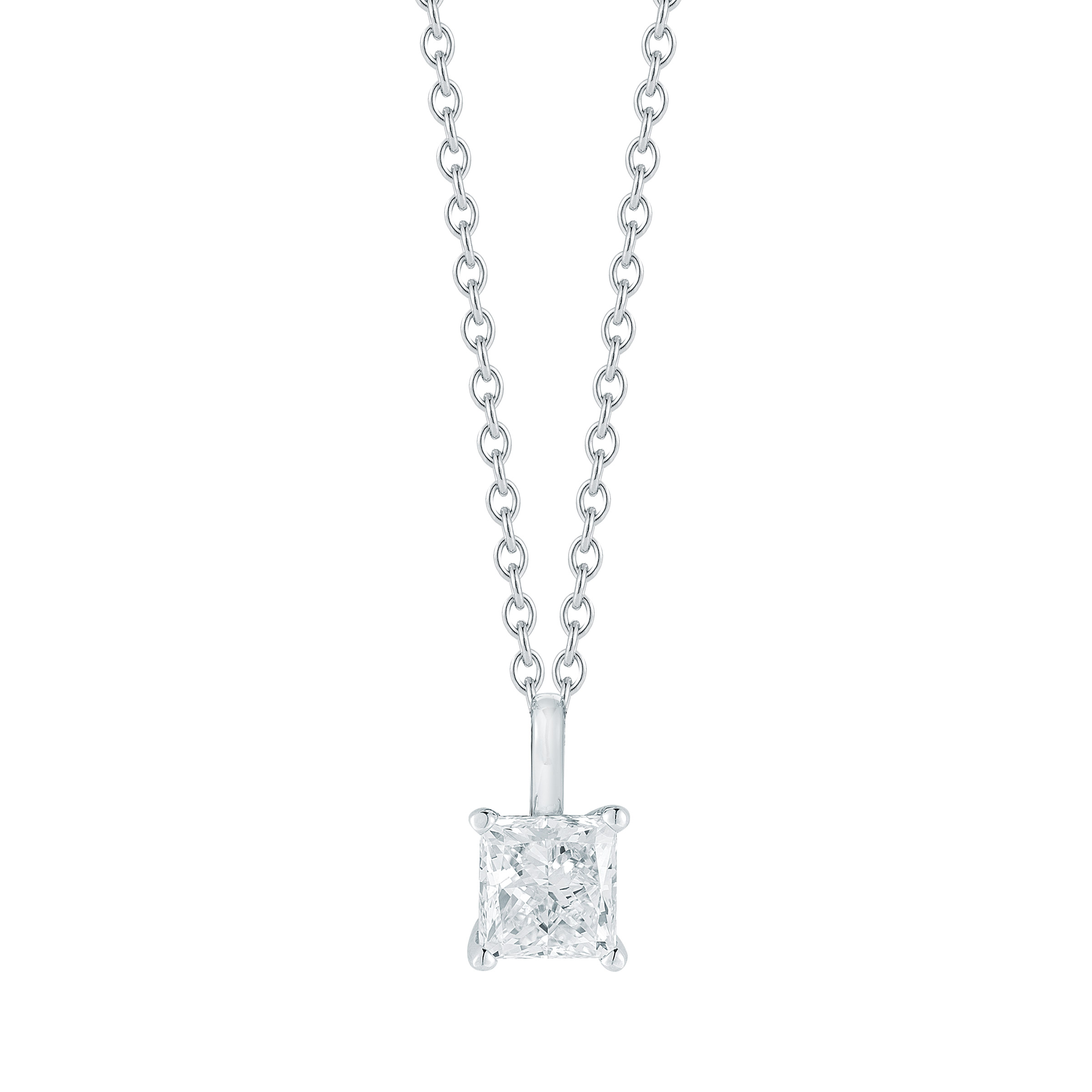 Princess Cut Diamond Solitaire Pendant (0.50 ct)